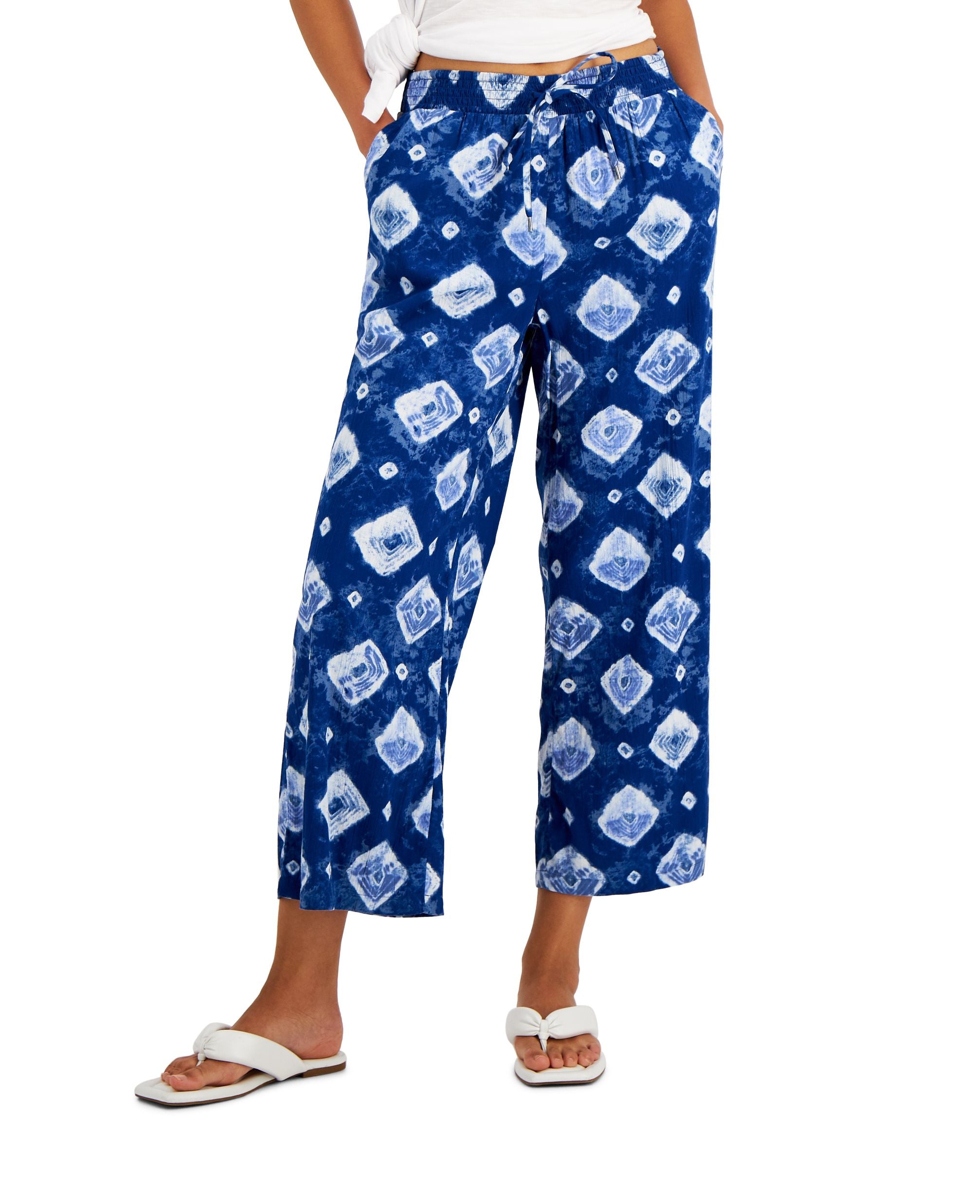 Style & Co Womens Printed Wide-Leg Signature Pants