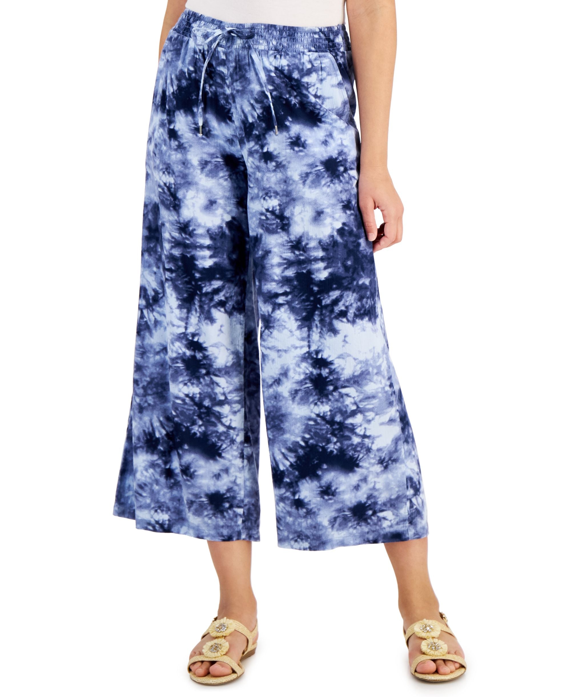 Style & Co Womens Printed Wide-Leg Signature Pants