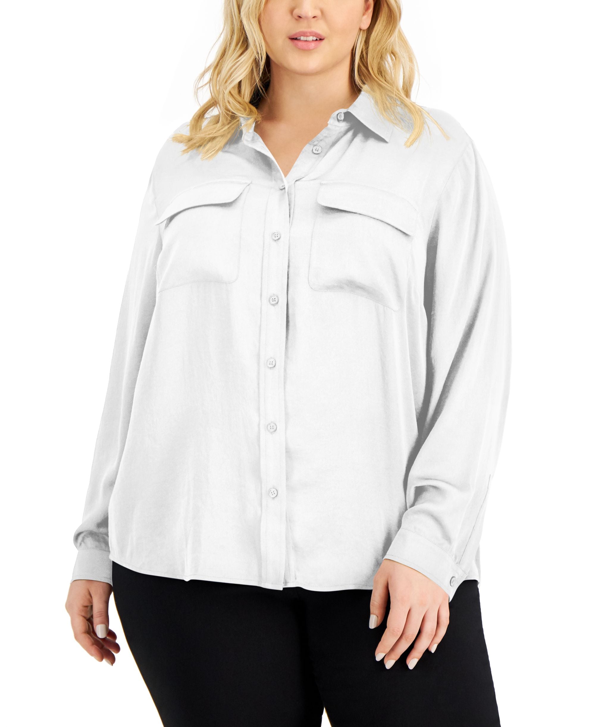 Alfani Plus Size Utility Signature Blouse
