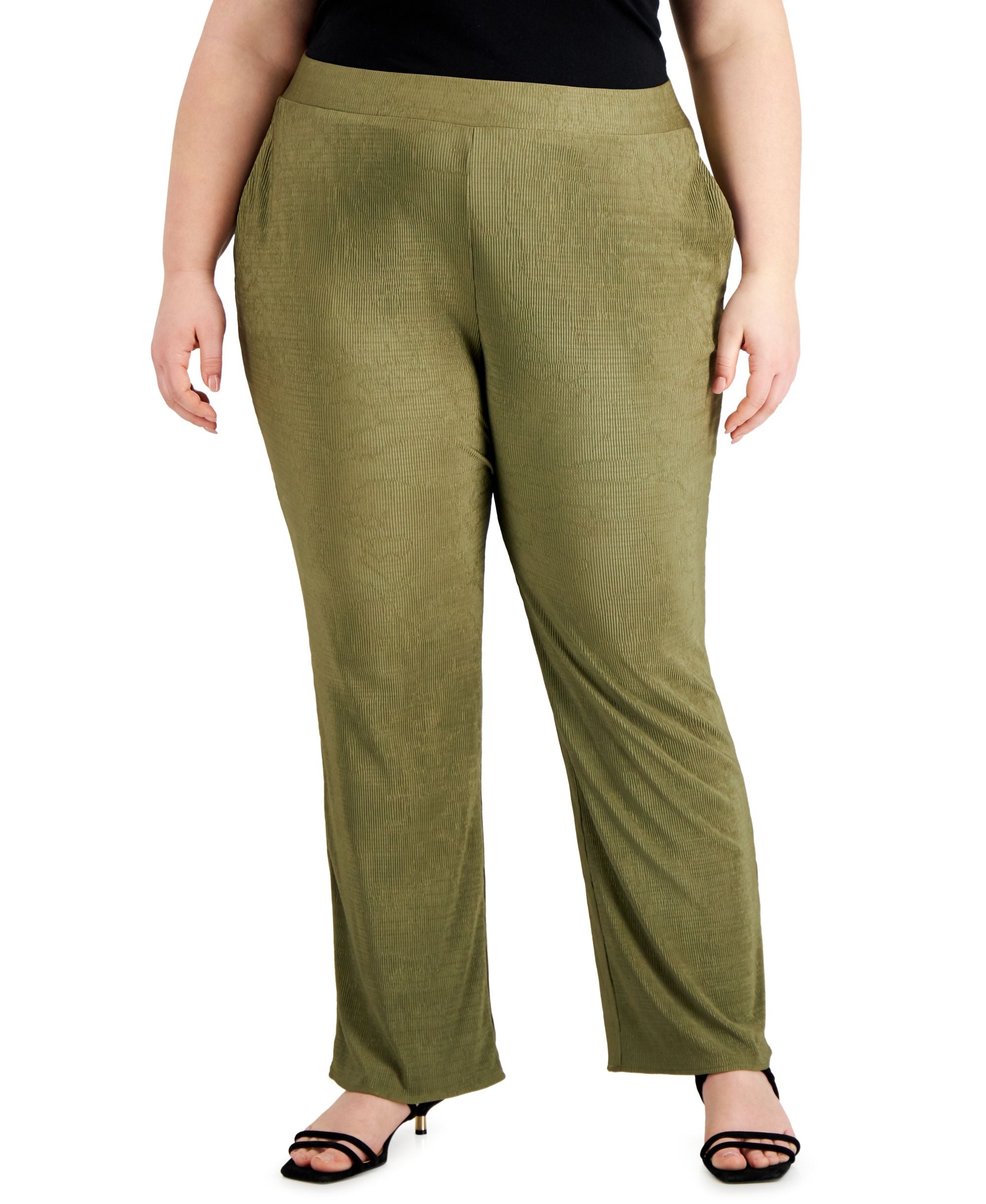 Alfani Plus Size Comfort-Waist Boot-Cut Signature Pants