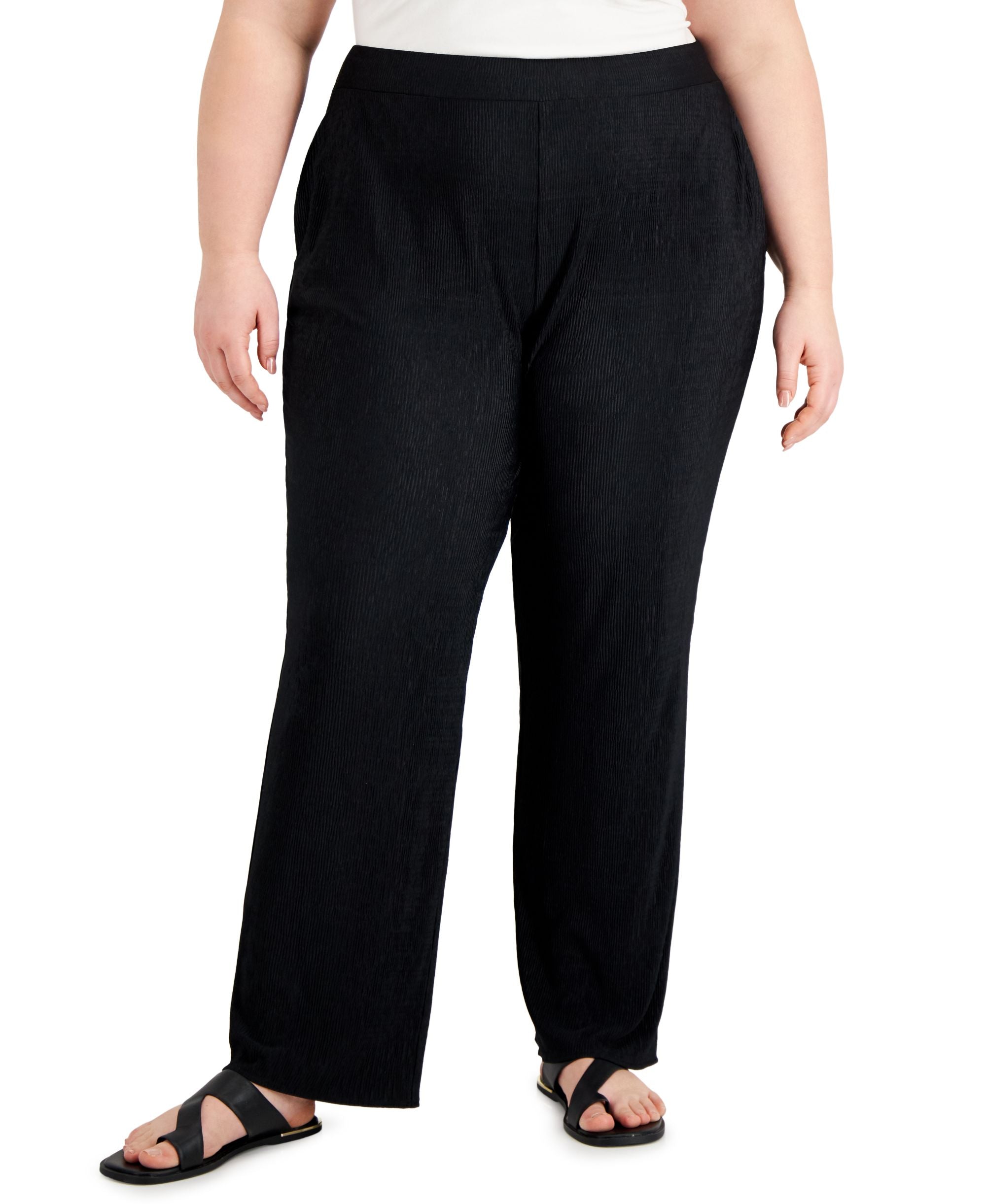 Alfani Plus Size Comfort-Waist Boot-Cut Signature Pants