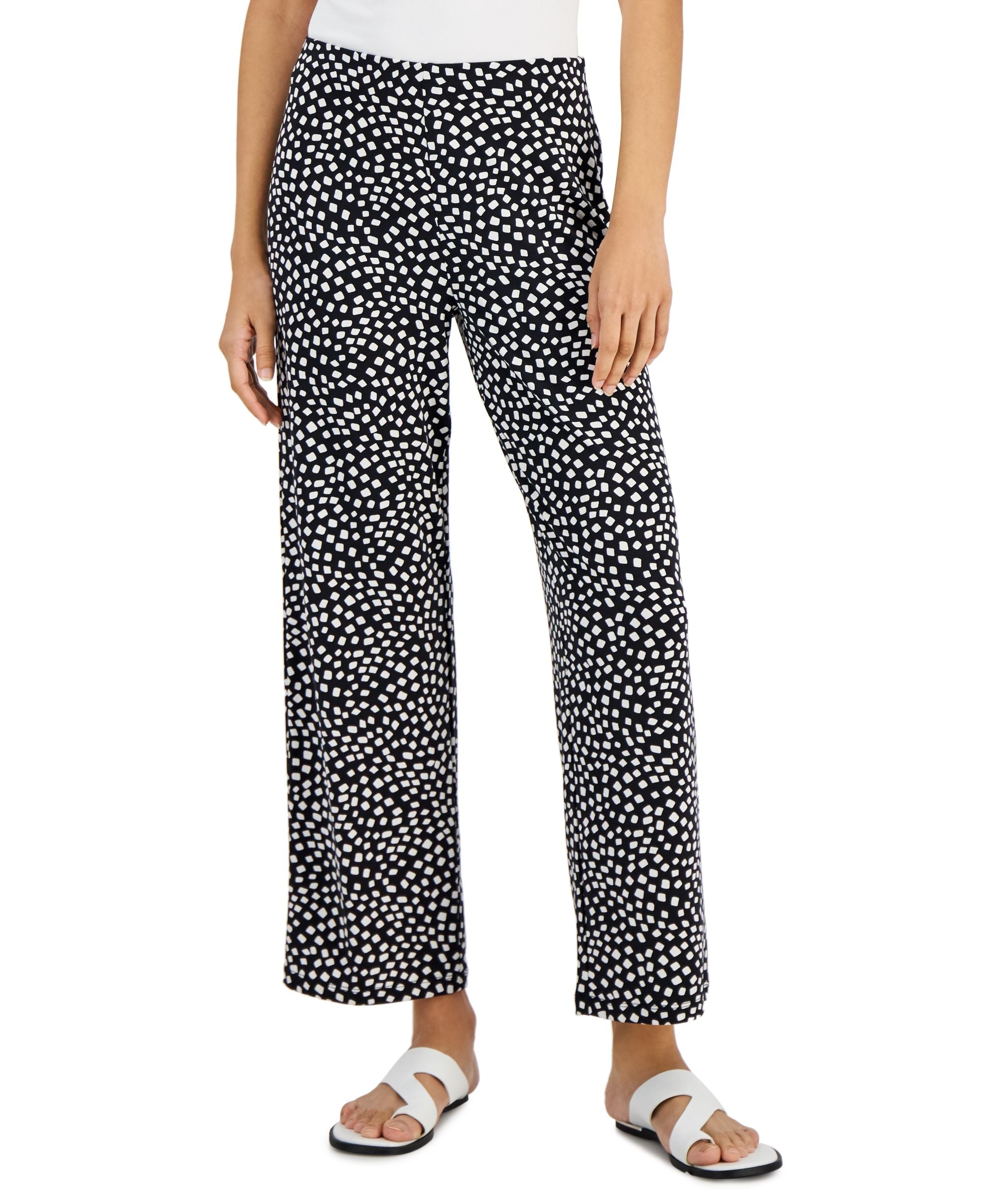 Alfani Petite Printed Comfort-Waist Signature Pants