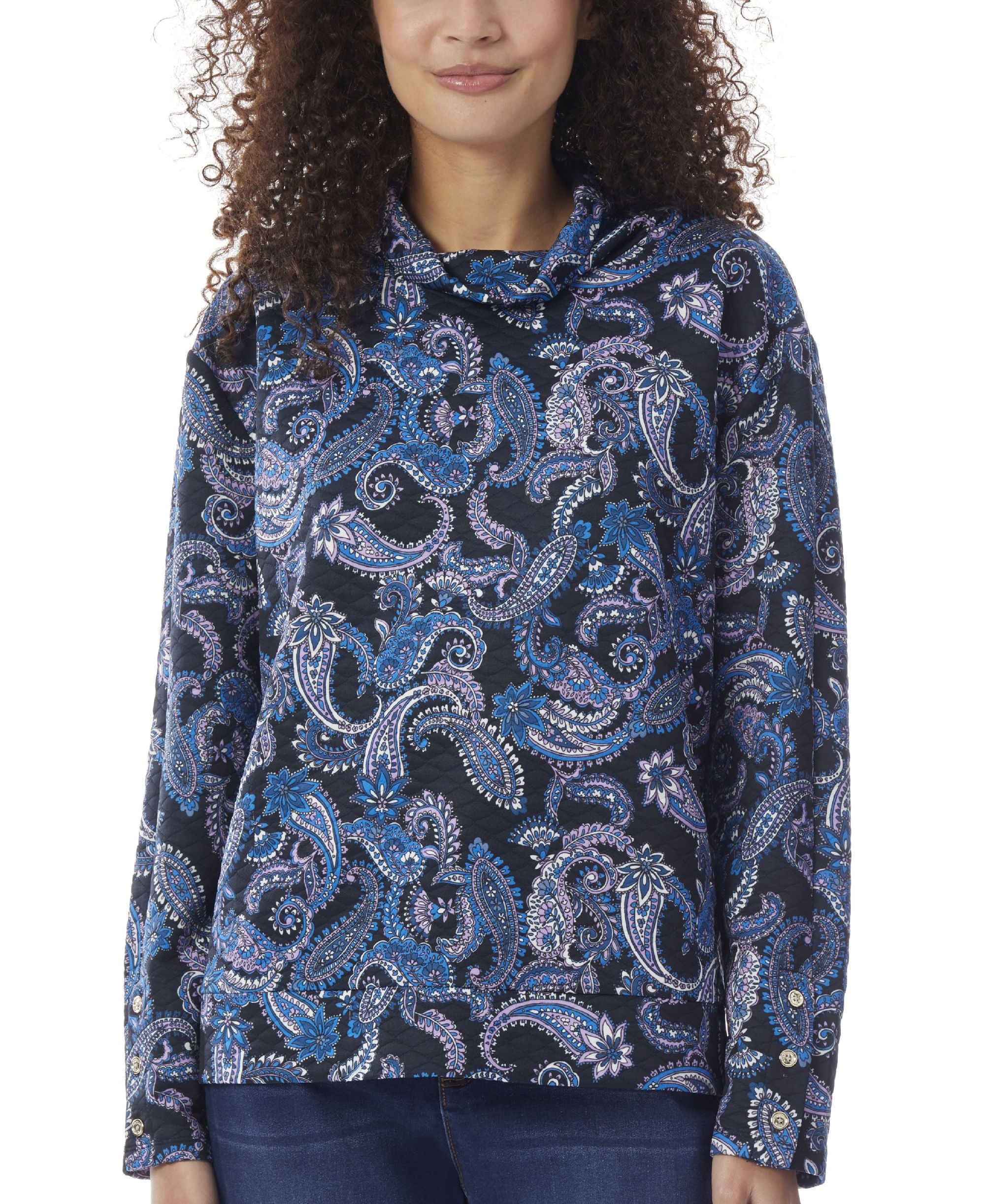 Womens Printed Quilt Dakota Premium Top With Snaps