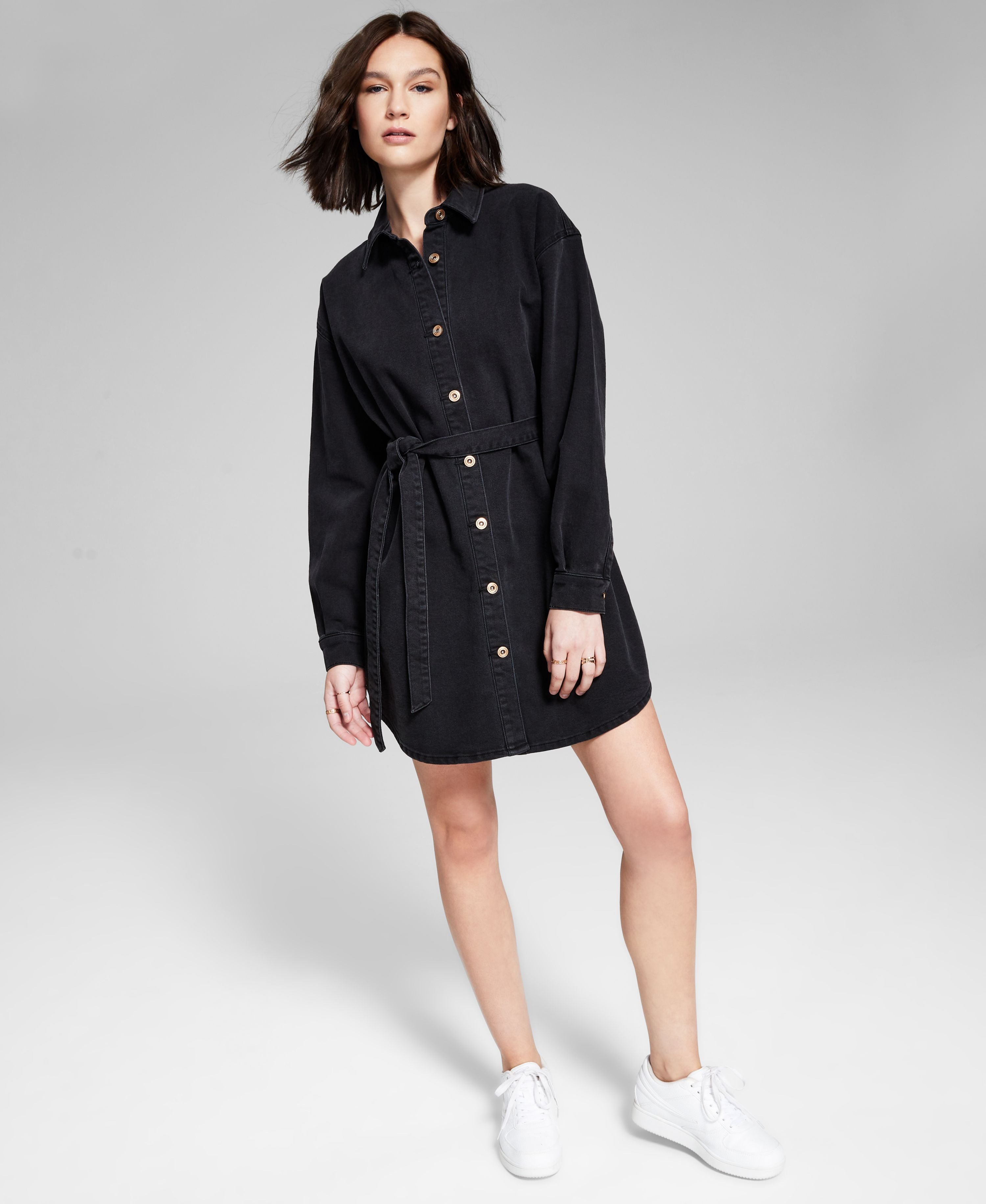 Denim Tie-Waist Dress