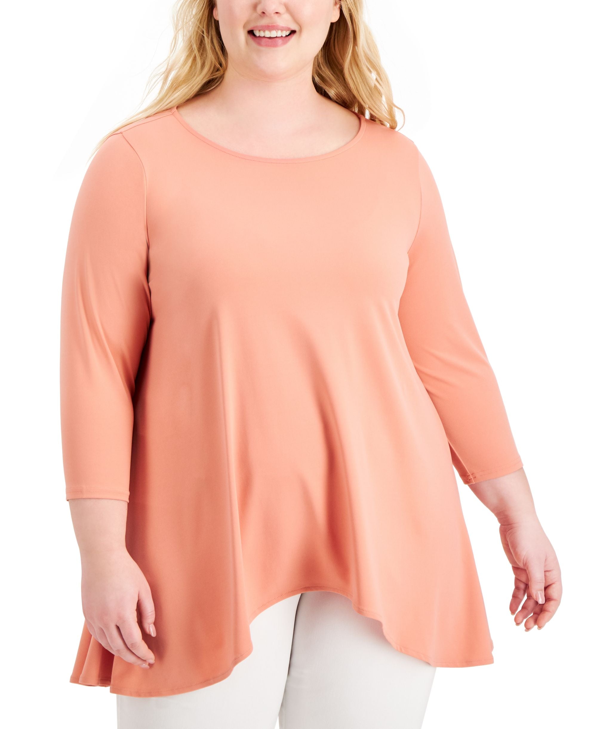 Alfani Plus Size Solid Swing Premium Top