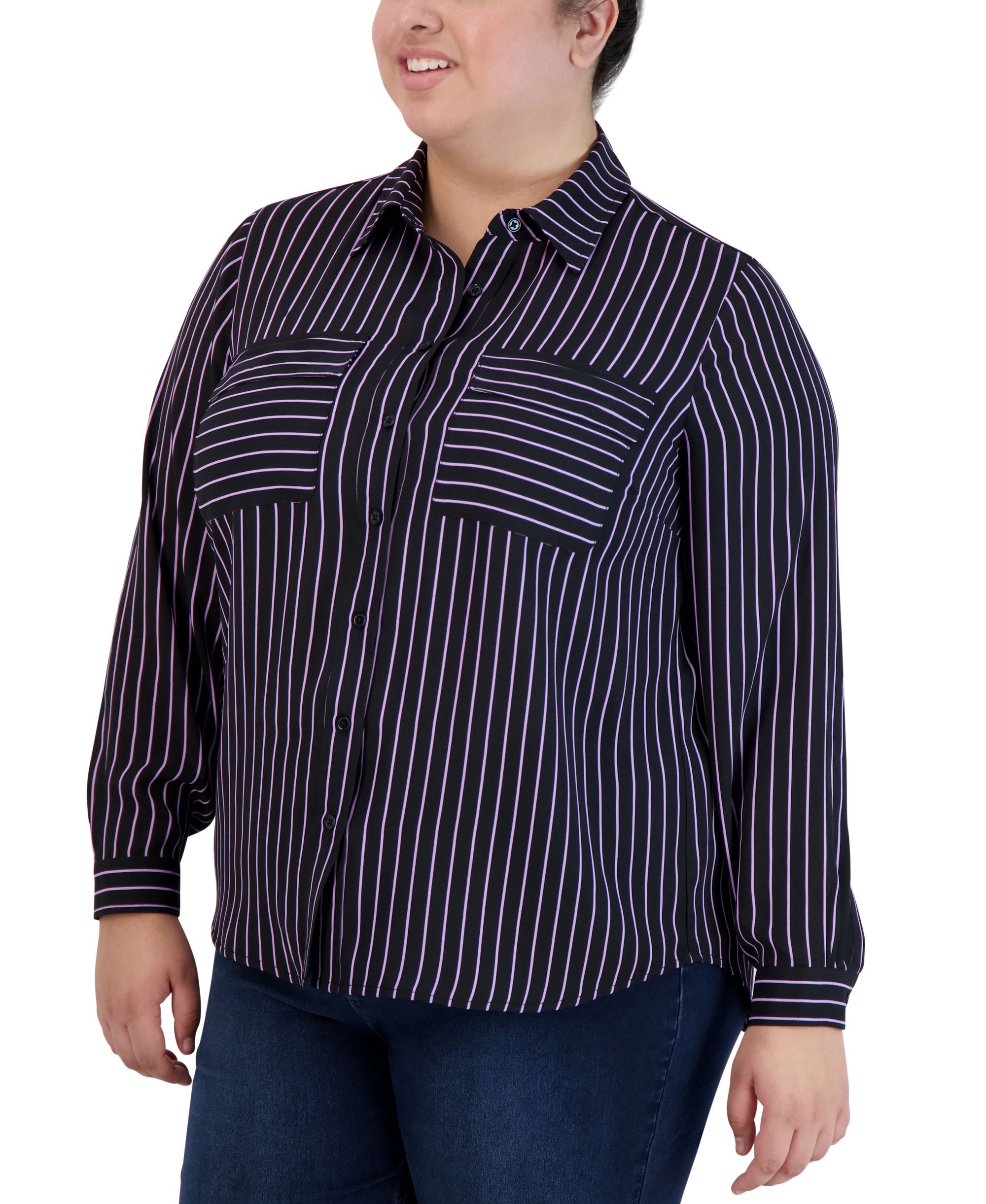 Jones New York Plus Size Utility Signature Blouse