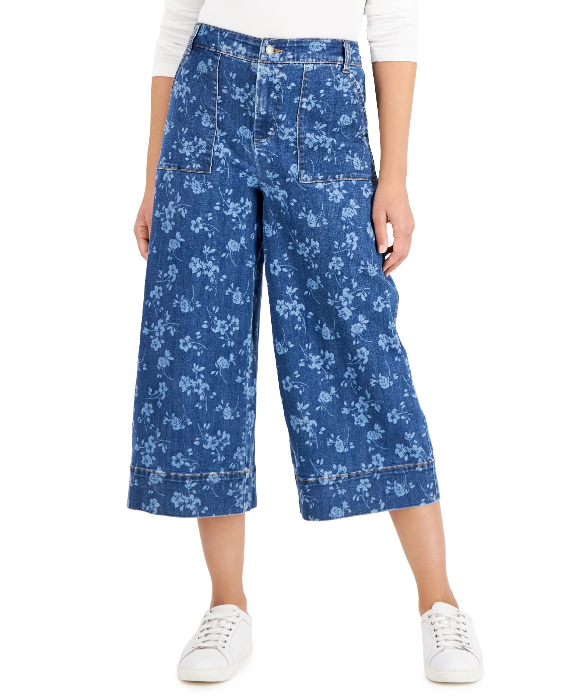 Charter Club Printed Culotte Premium Jeans