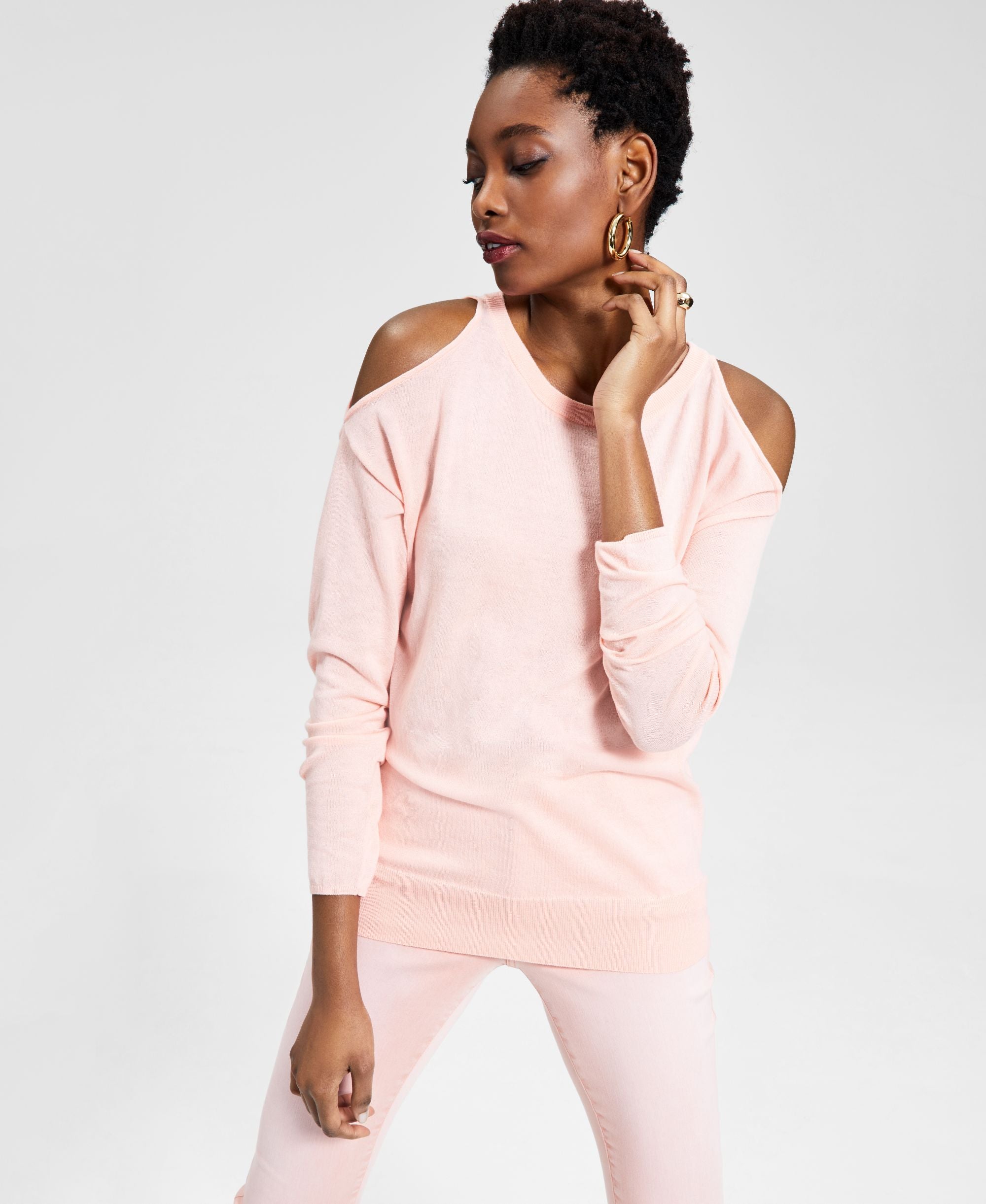 INC International Concepts Cold Shoulder Sweater