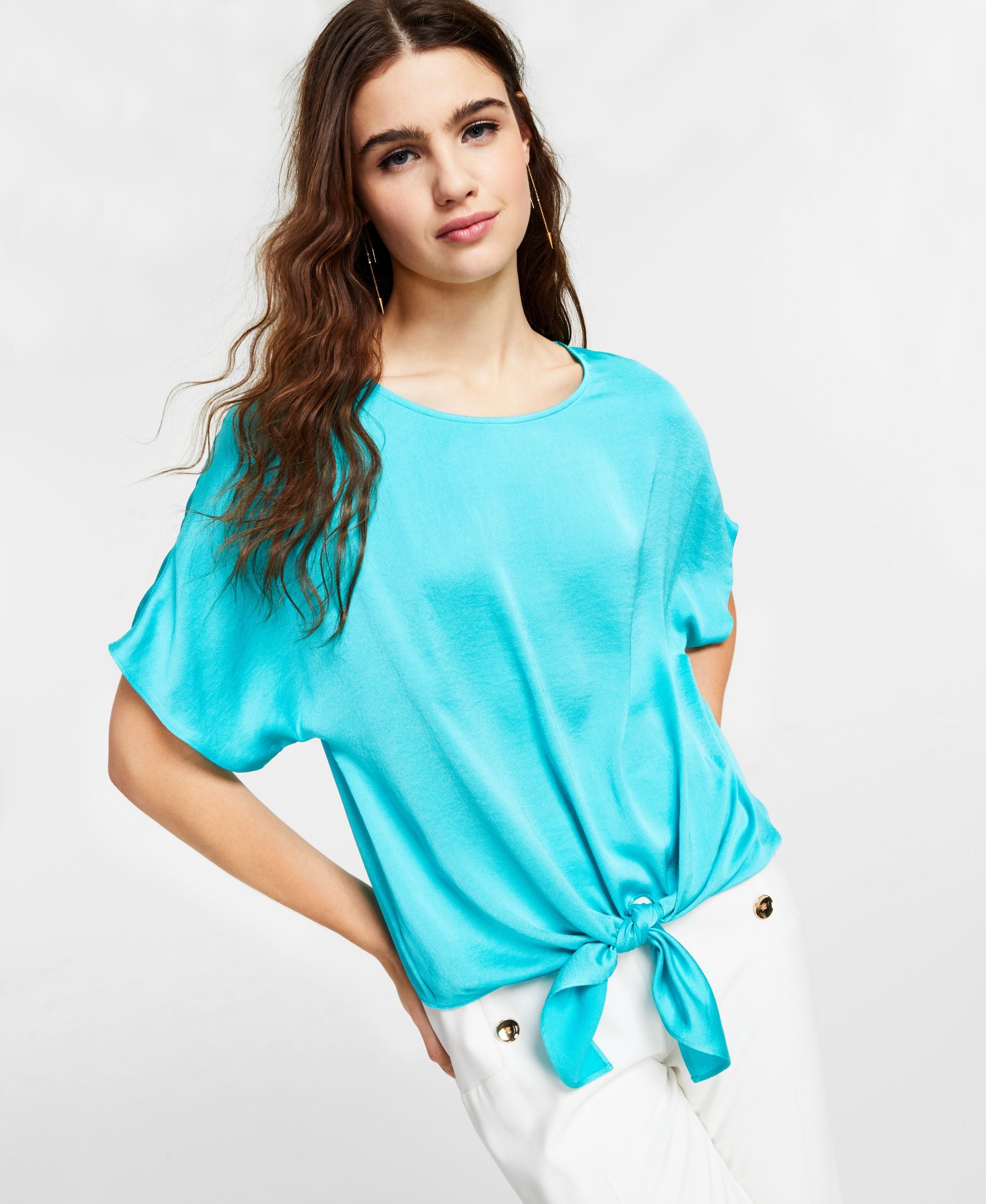 Bar III Tie Hem T-Modern Shirt