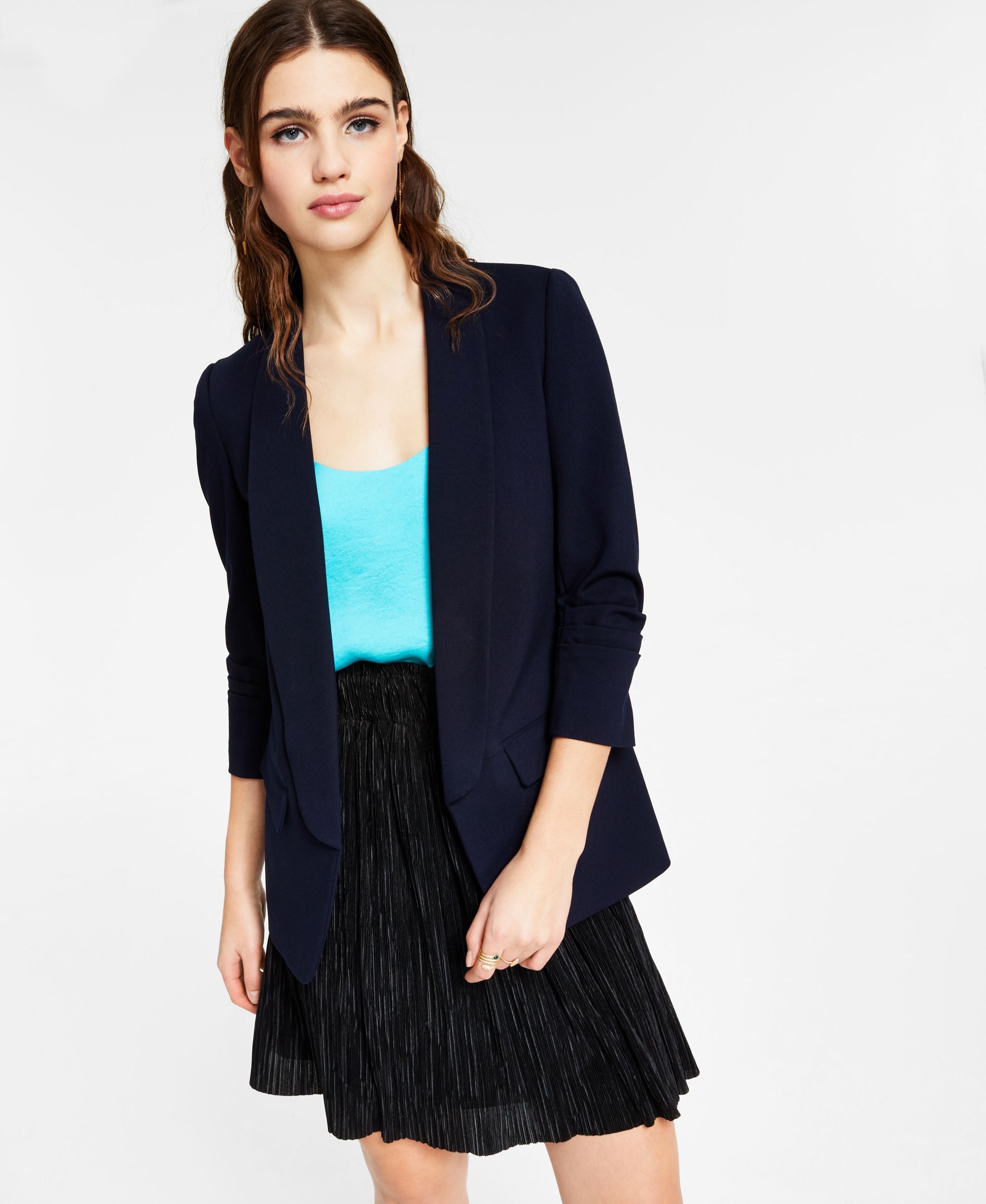 Bar III Womens Compression Shawl Collar Jacket