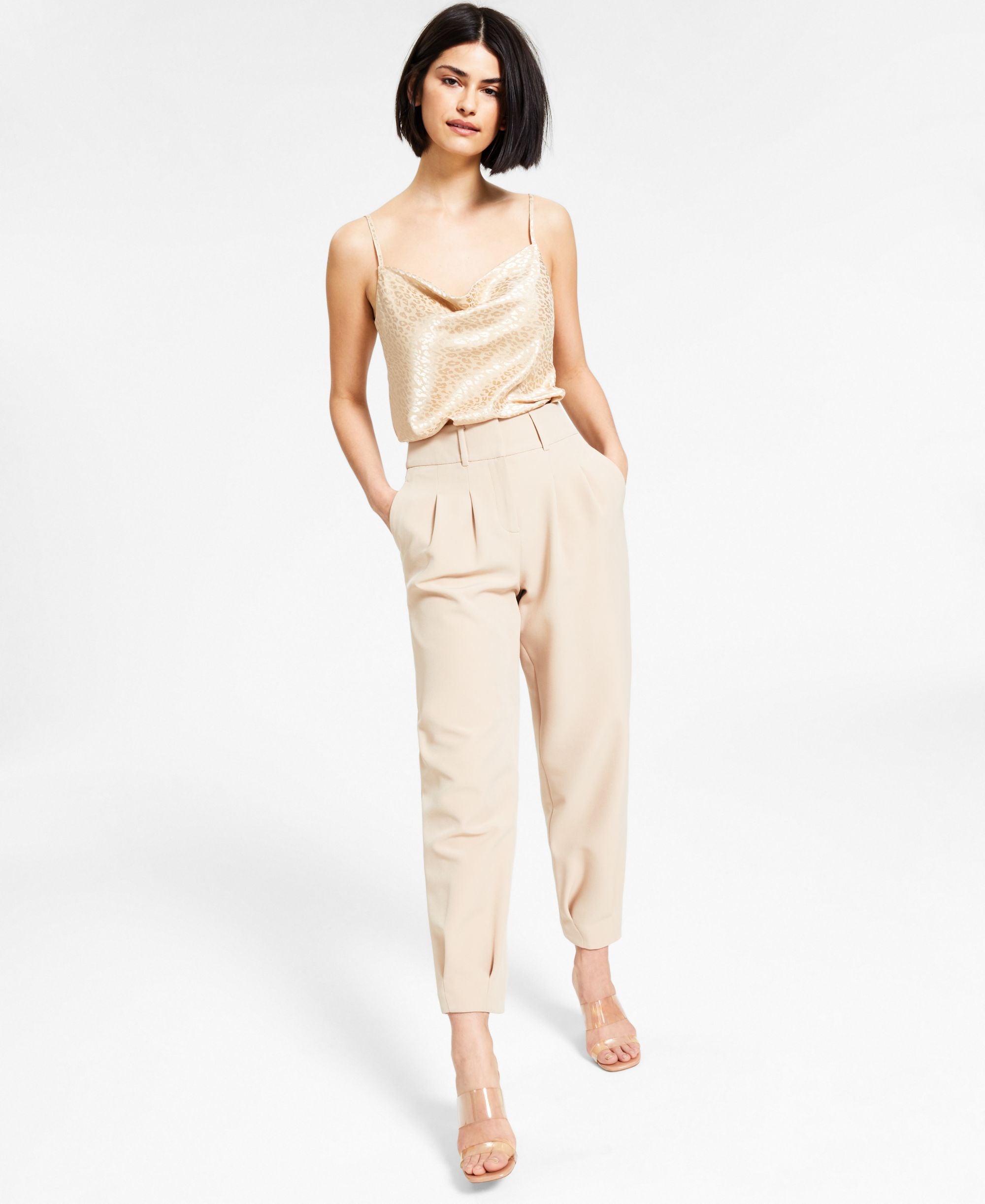 Bar III Pleated Ankle Signature Pants