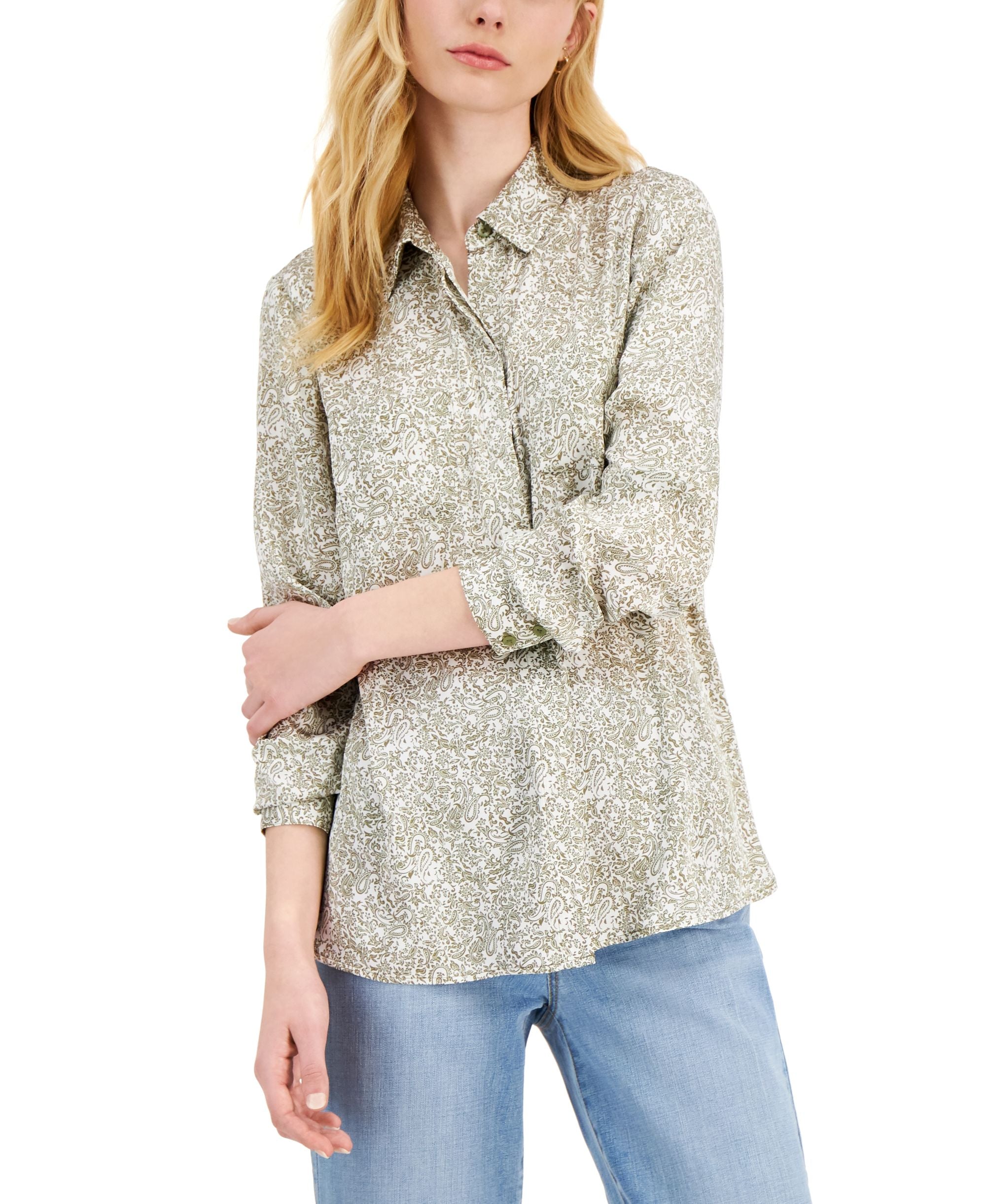 INC International Concepts Womens Patch Pocket Modern Shirt