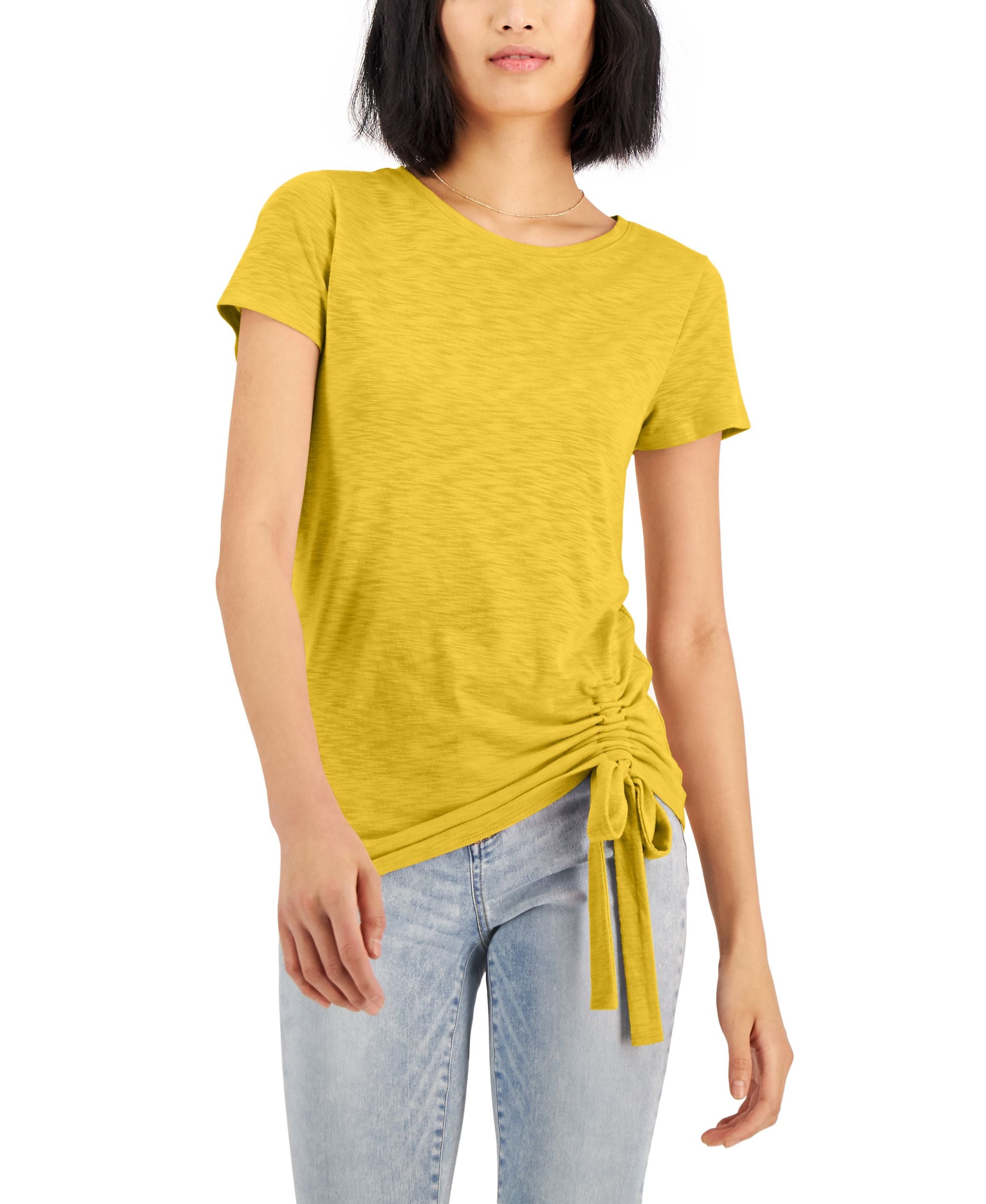 INC International Concepts Petite Side Ruched T-Modern Shirt