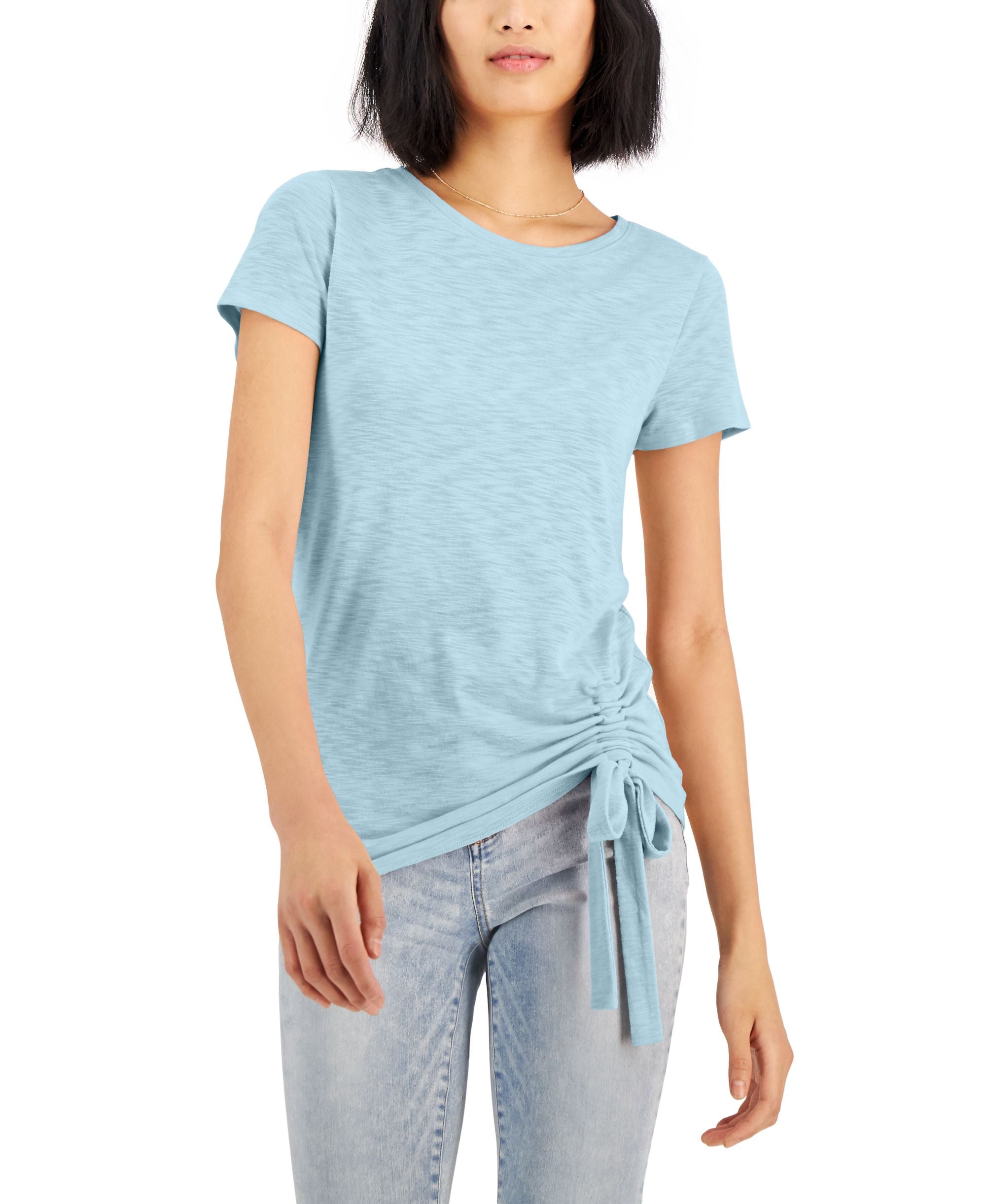 INC International Concepts Petite Side Ruched T-Modern Shirt