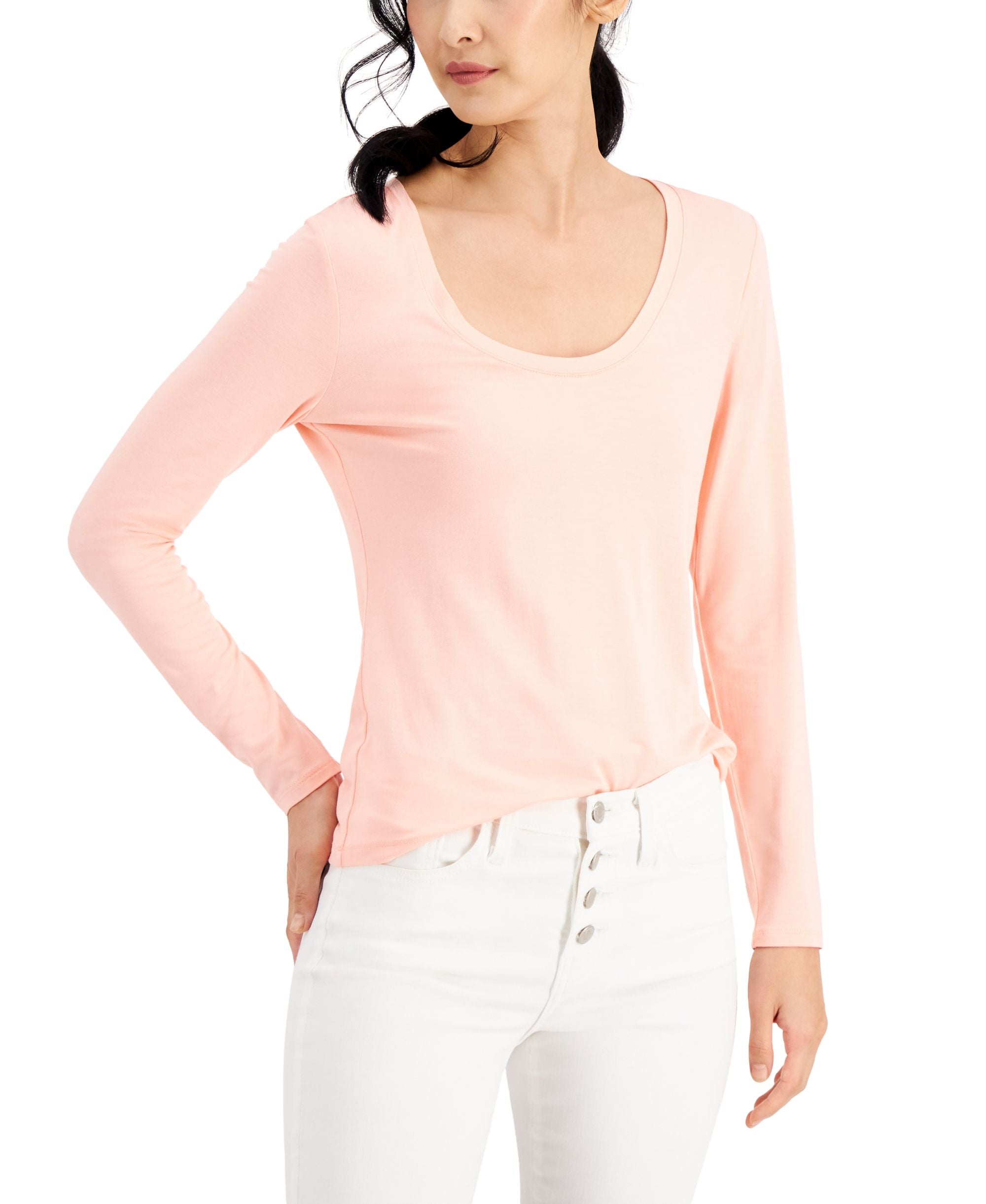 International Concepts Womens Scoop Neck Premium Top