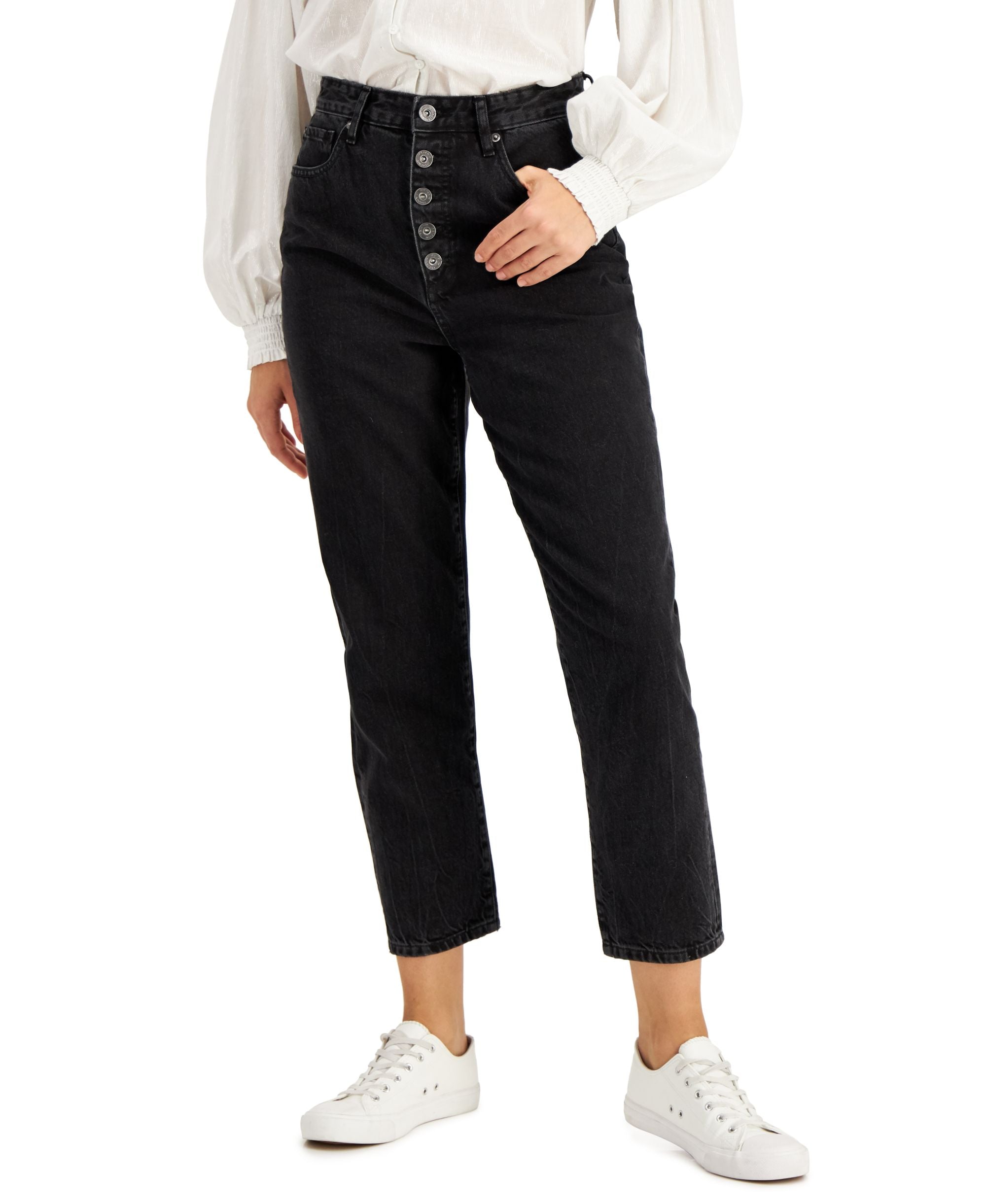 INC International Concepts High Rise Button Fly Mom Premium Jeans