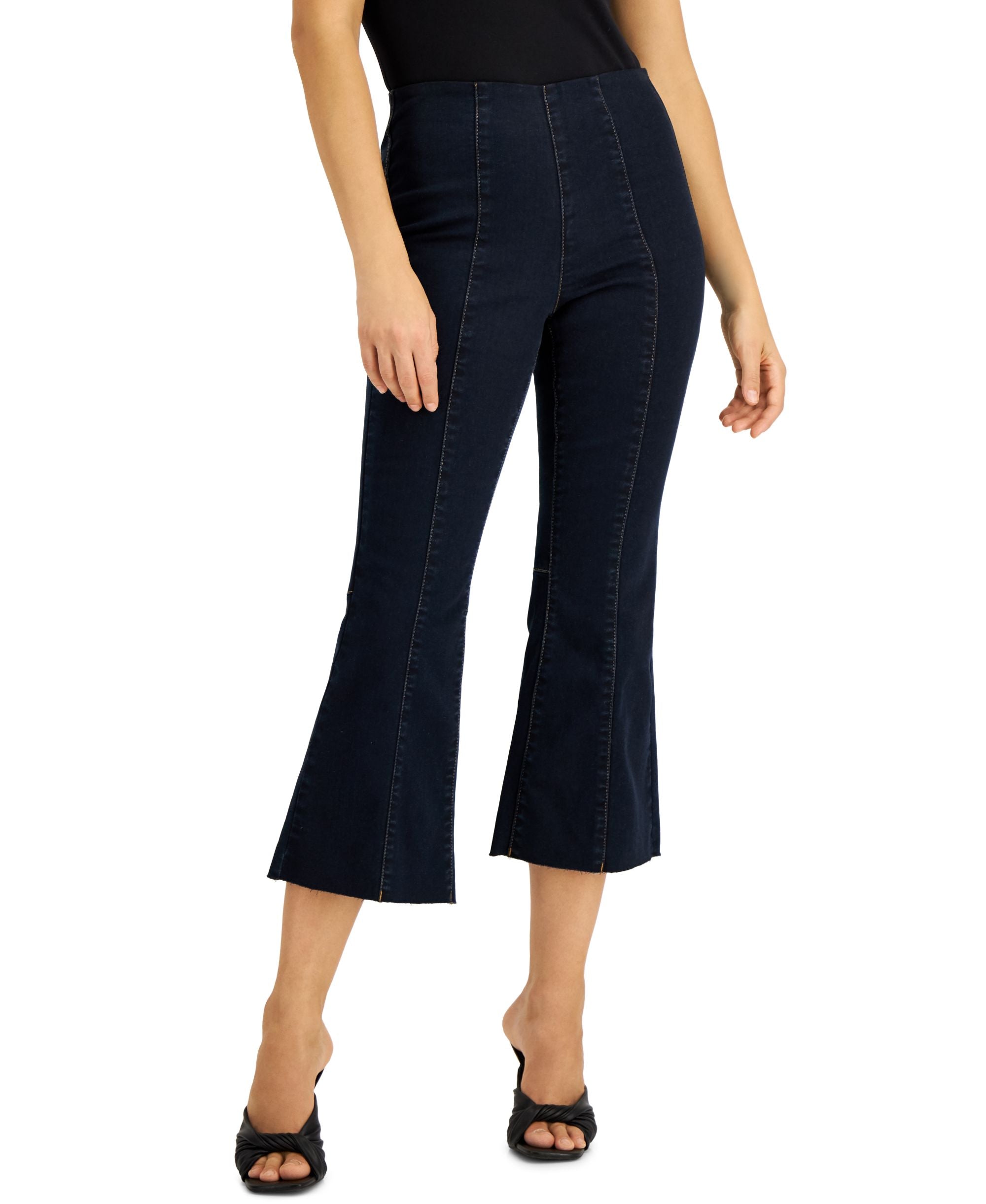 INC International Concepts Womens High Rise Crop Flare Comfort-Waist Jean