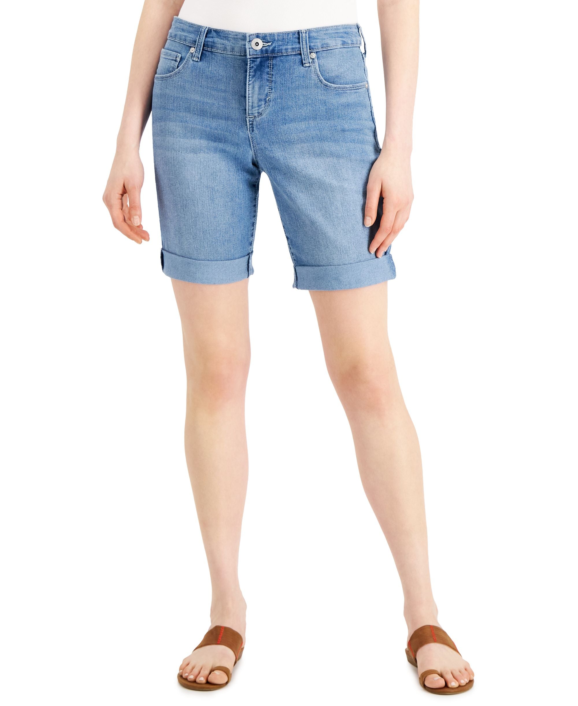 Style & Co Petite Rolled Cuff Bermuda Premium Shorts