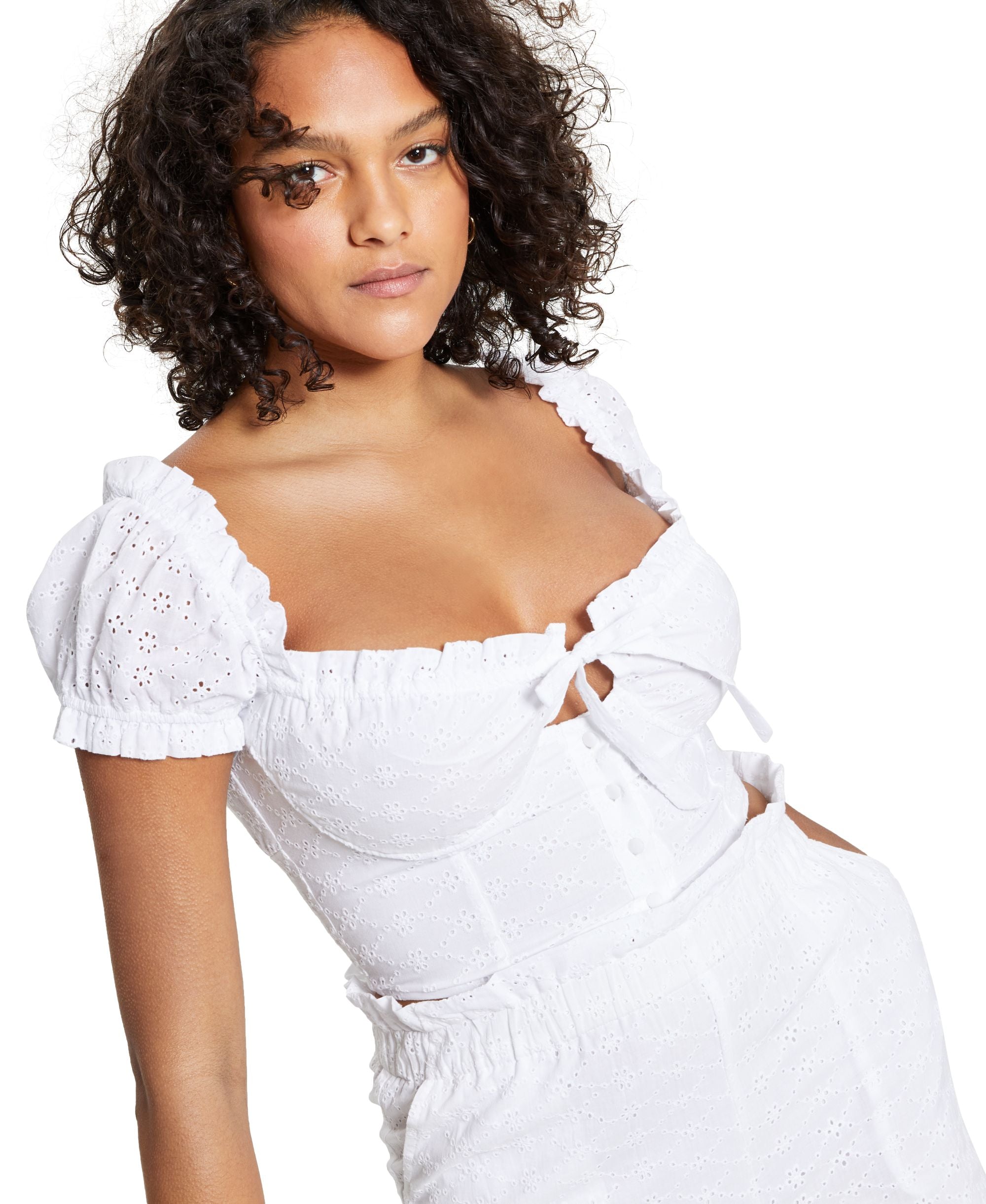 Bar III Underwire Eyelet Crop Premium Top
