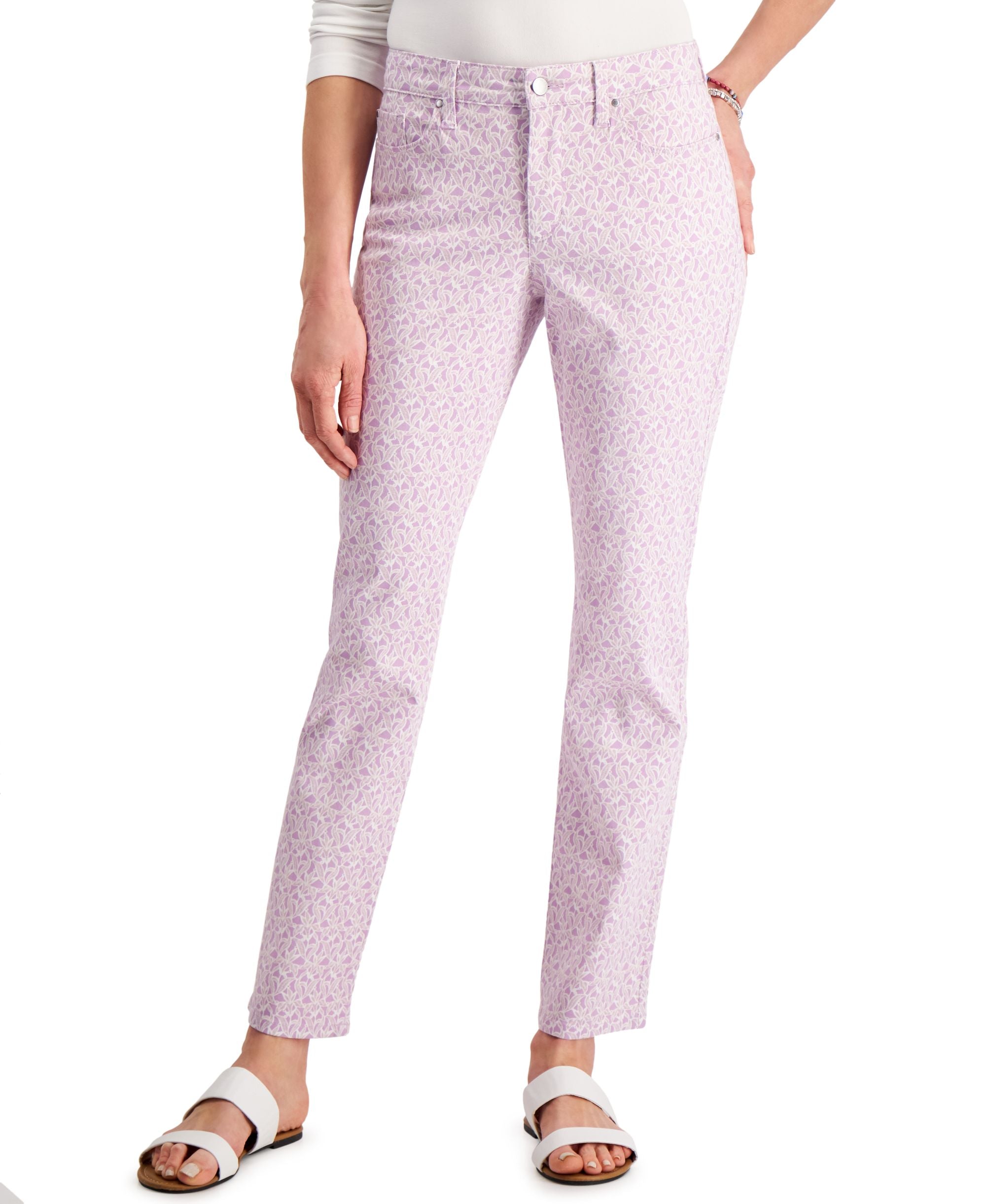 Charter Club Lexington Geo-Print Straight-Leg Premium Jeans