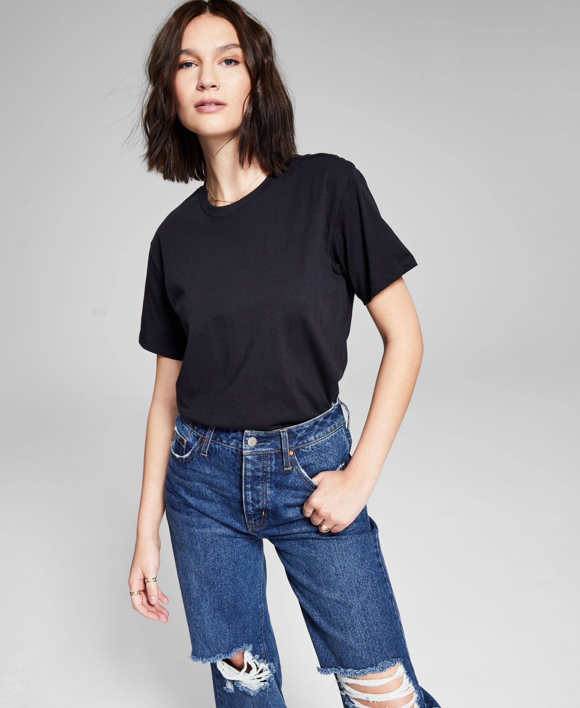 Now This Womens Cotton Boyfriend T-Modern Shirt
