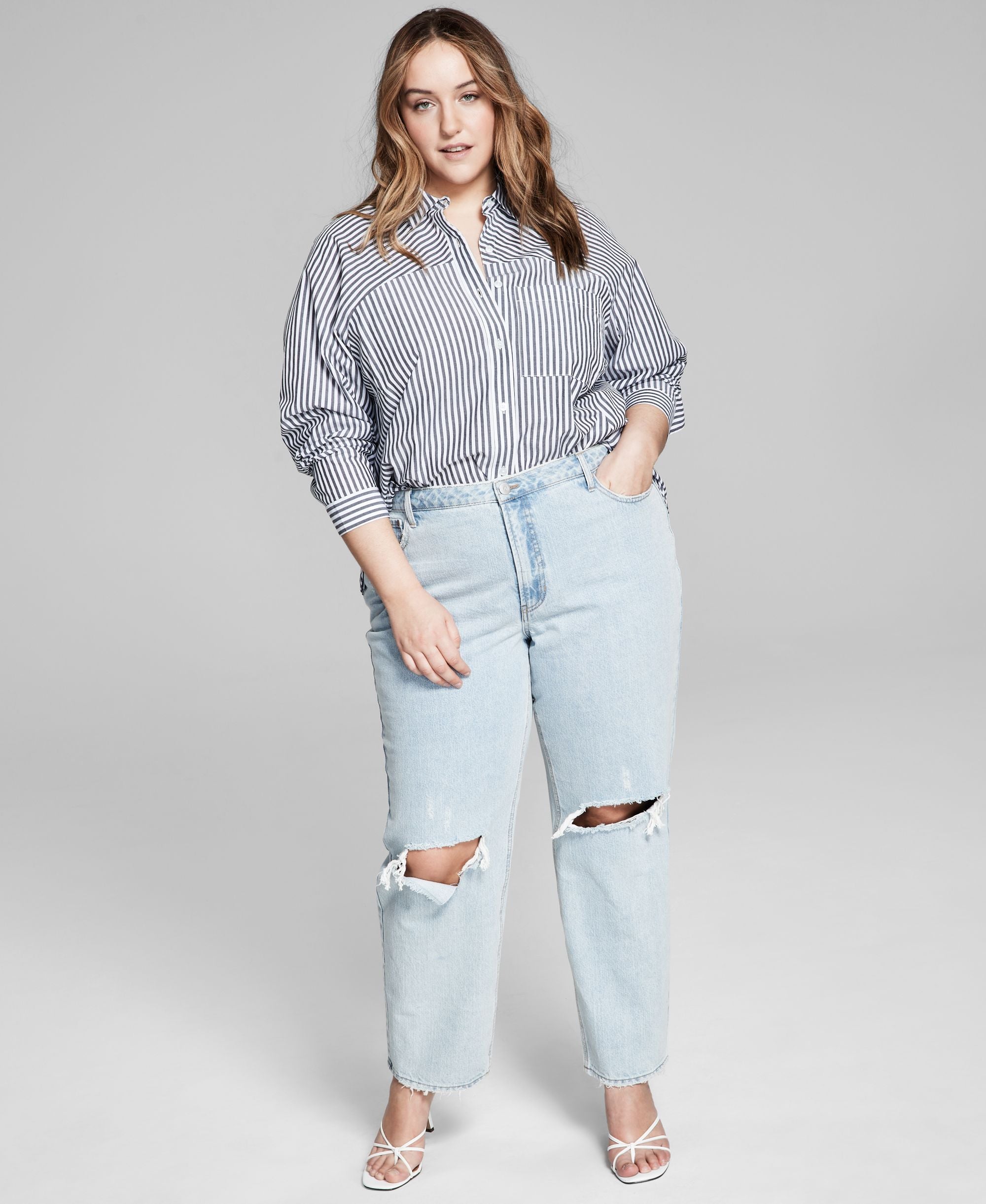 Now This Modern Plus Size Cotton Oversized Modern Shirt