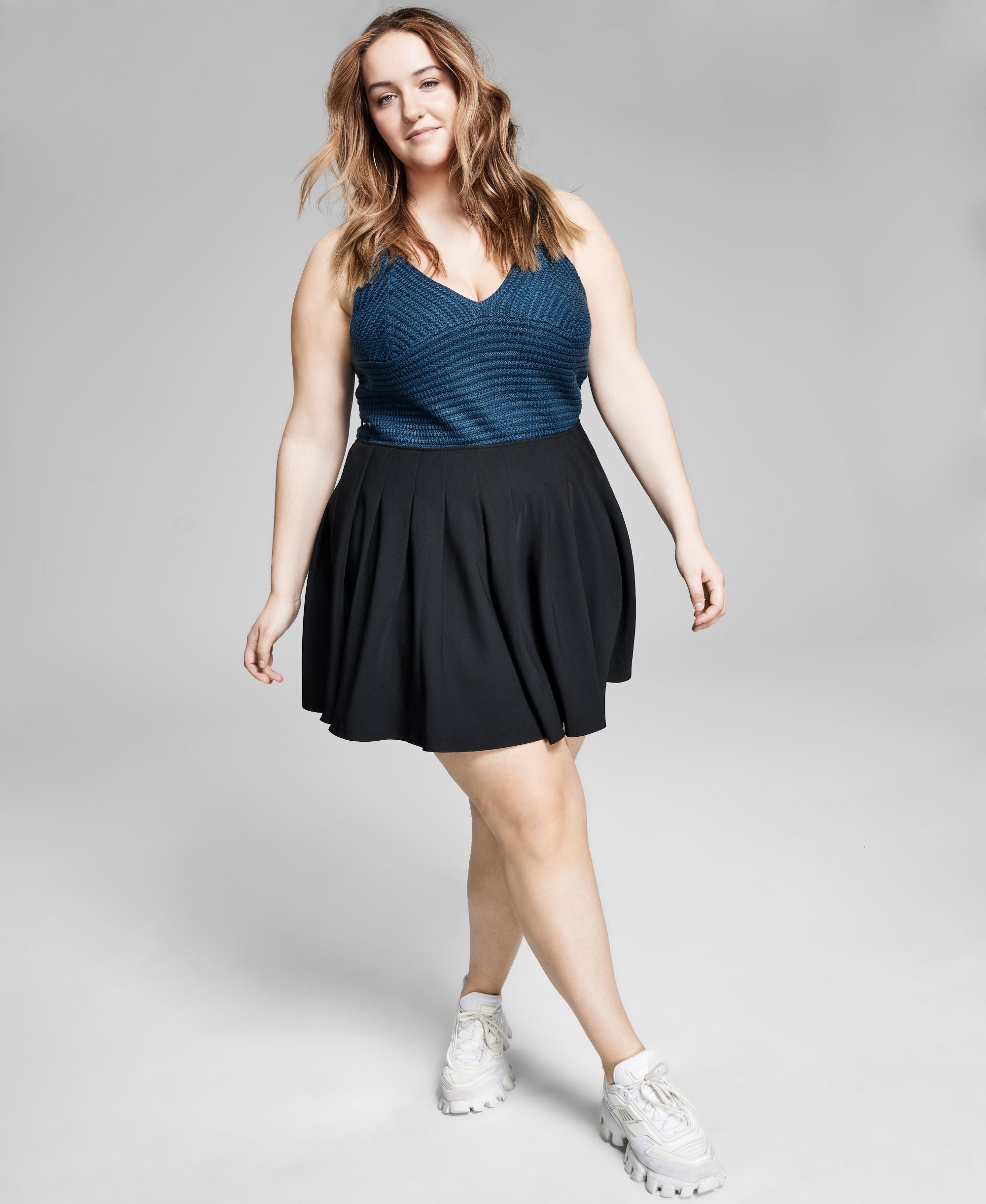 Now This Modern Plus Size Pleated Tennis Modern Skirt