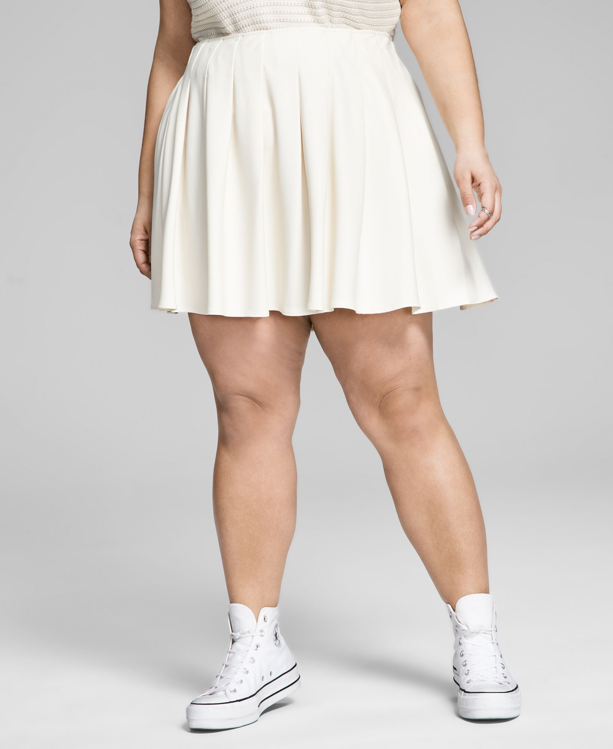 Now This Modern Plus Size Pleated Tennis Modern Skirt