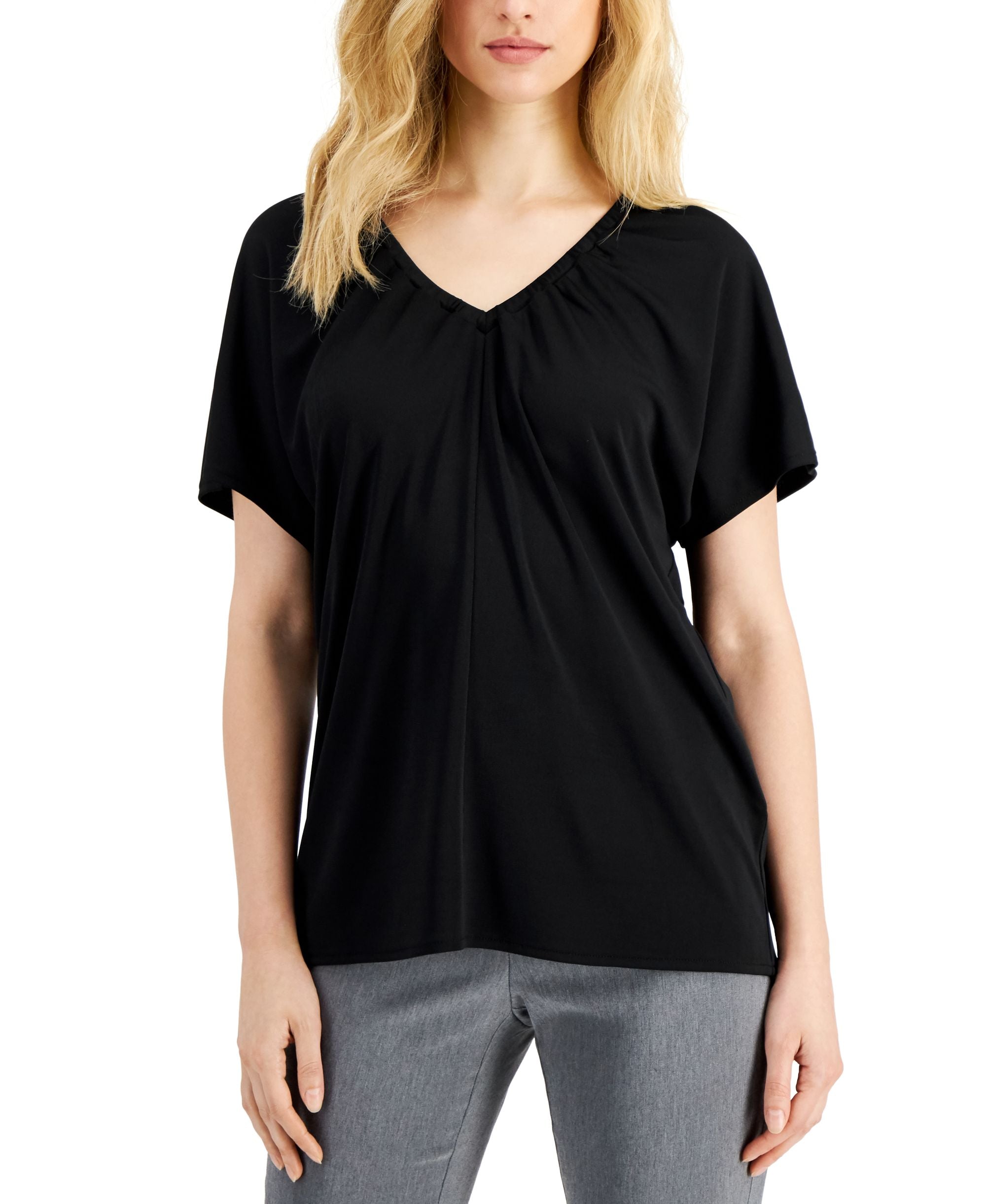 Alfani Womens V Neck Premium Top