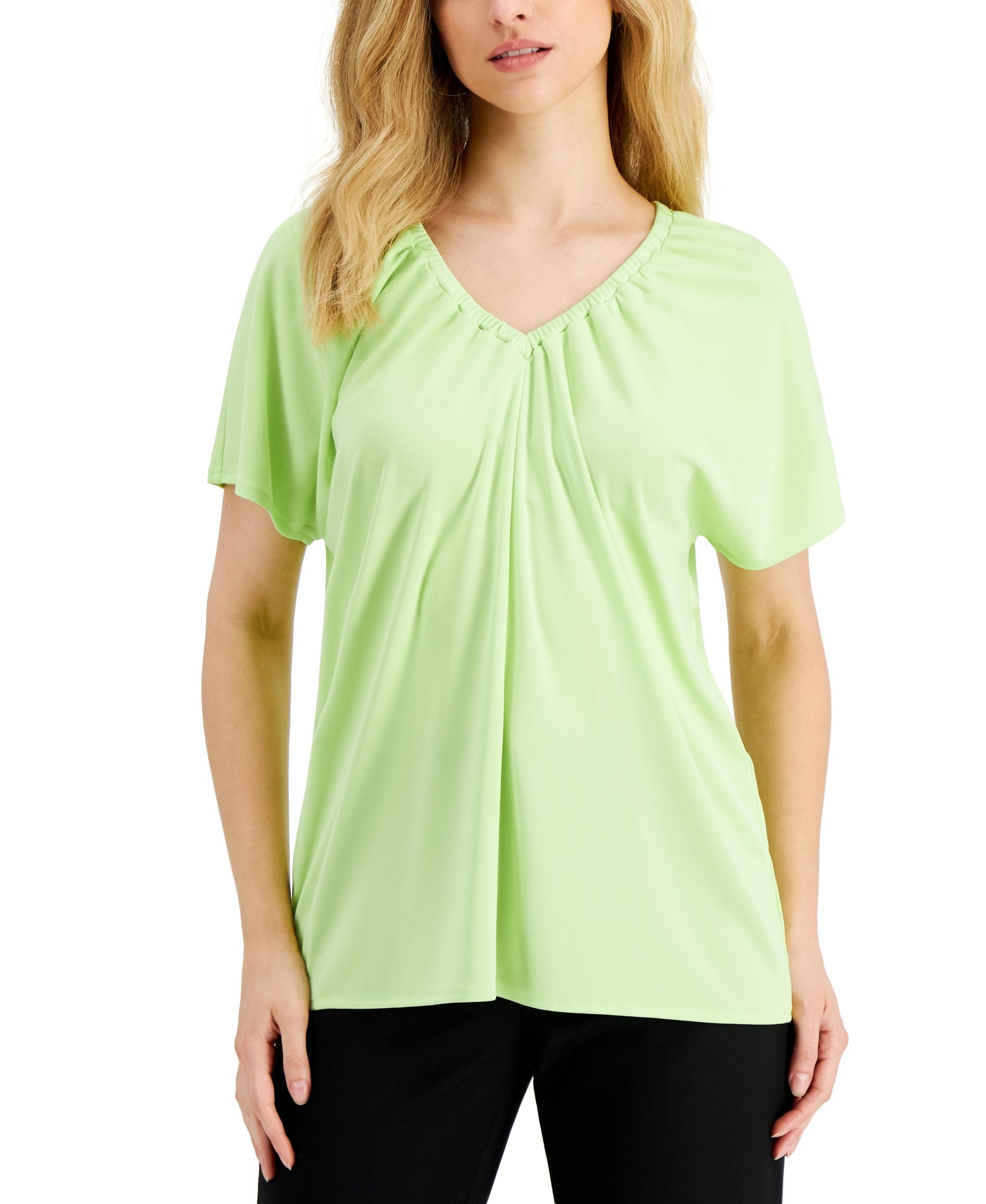 Alfani Womens V Neck Premium Top
