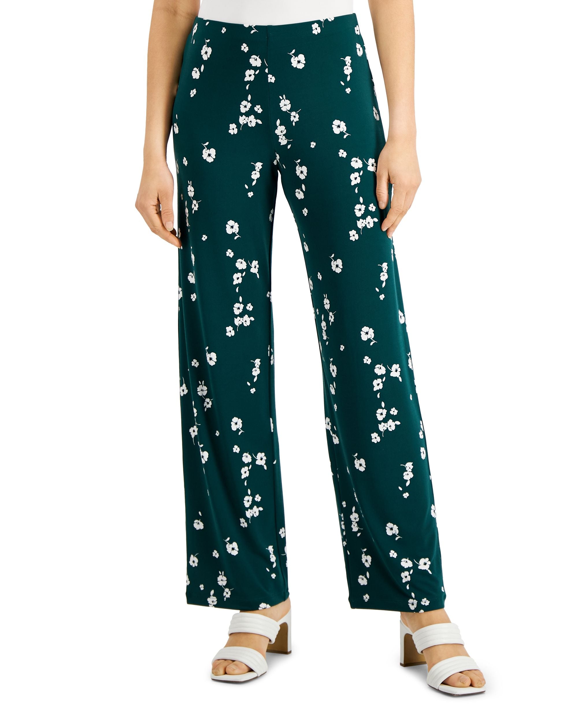 Alfani Petite Floral Print Comfort-Waist Signature Pants