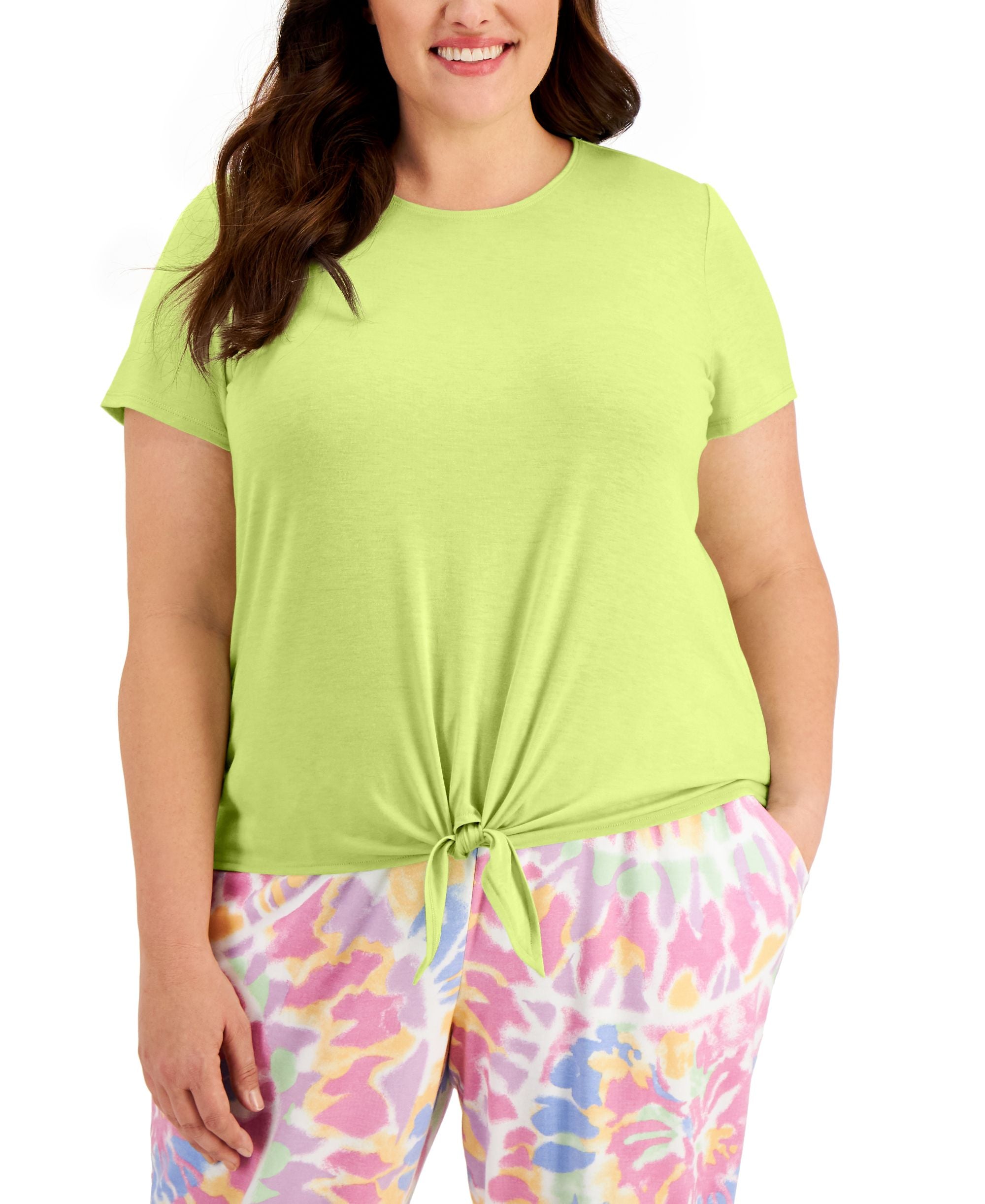 ID Ideology Plus Size Tie Hem T-Modern Shirt