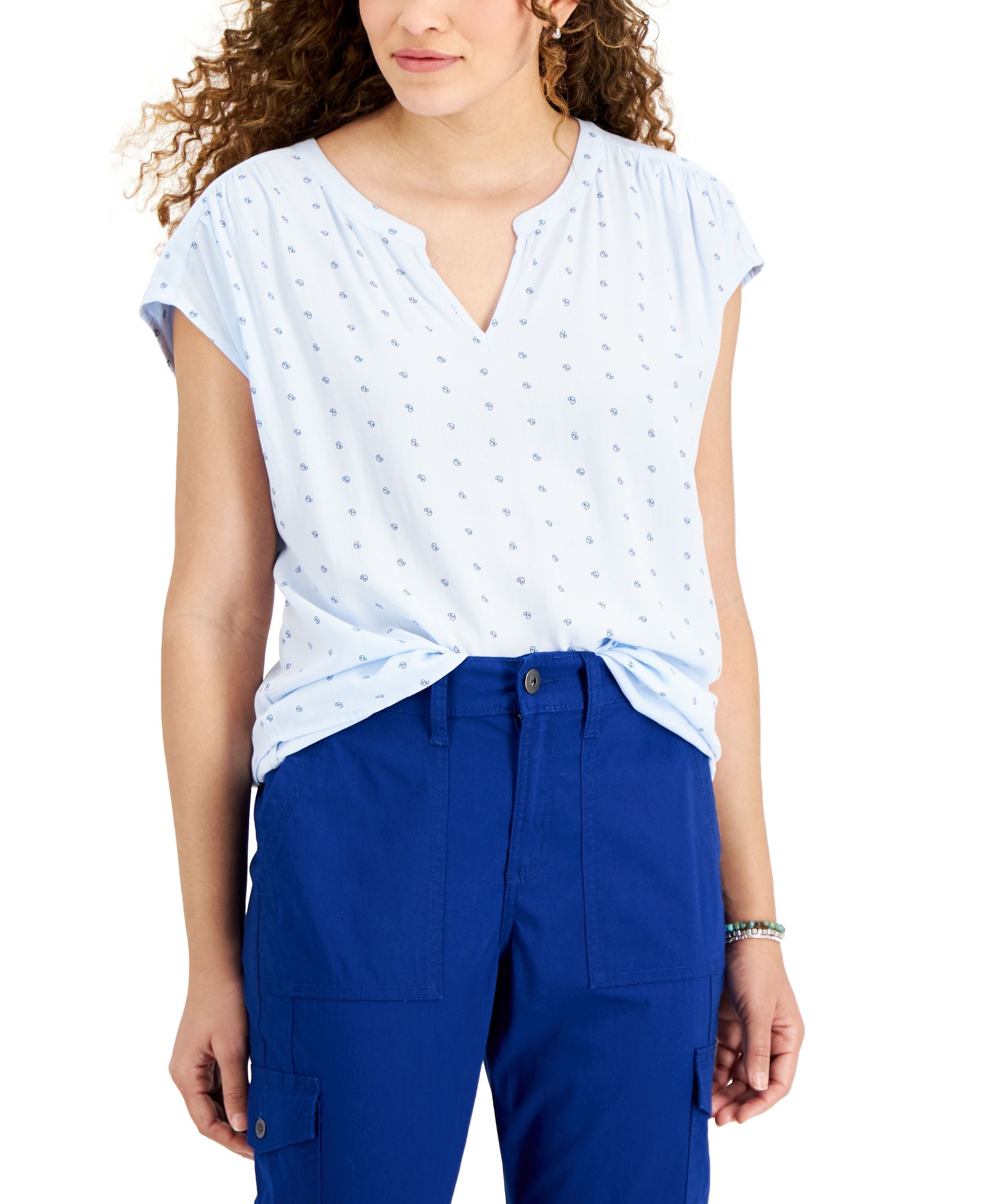Style & Co Split Neck Premium Top