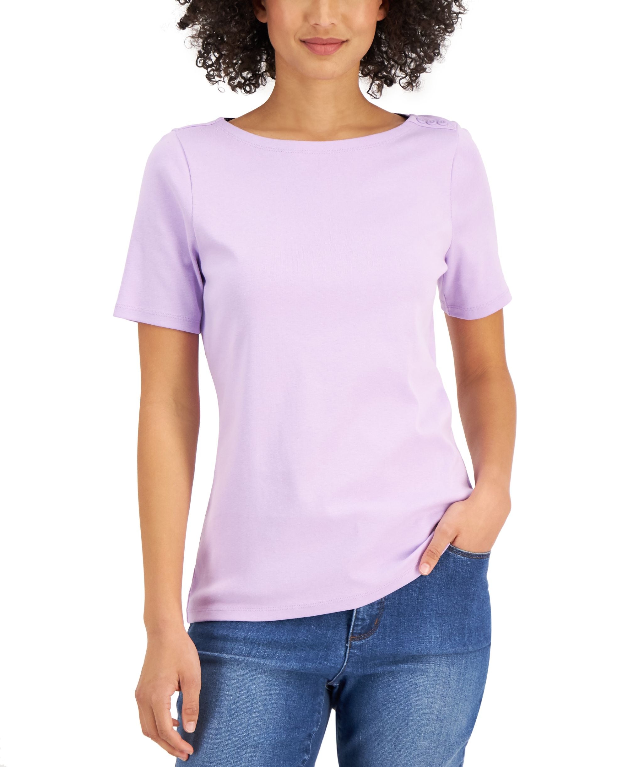 Charter Club Cotton Boat-Neck Premium Top