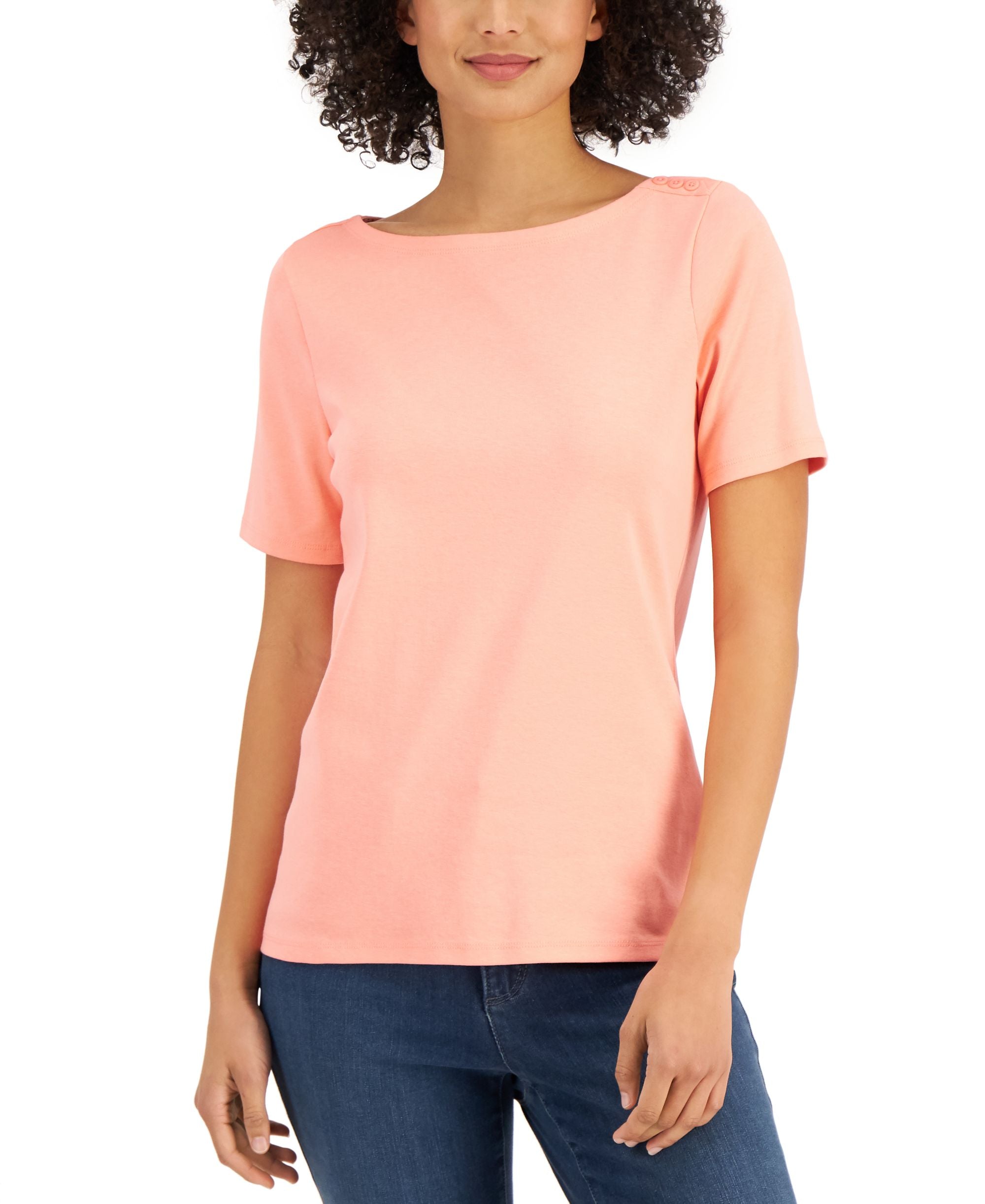 Charter Club Cotton Boat-Neck Premium Top