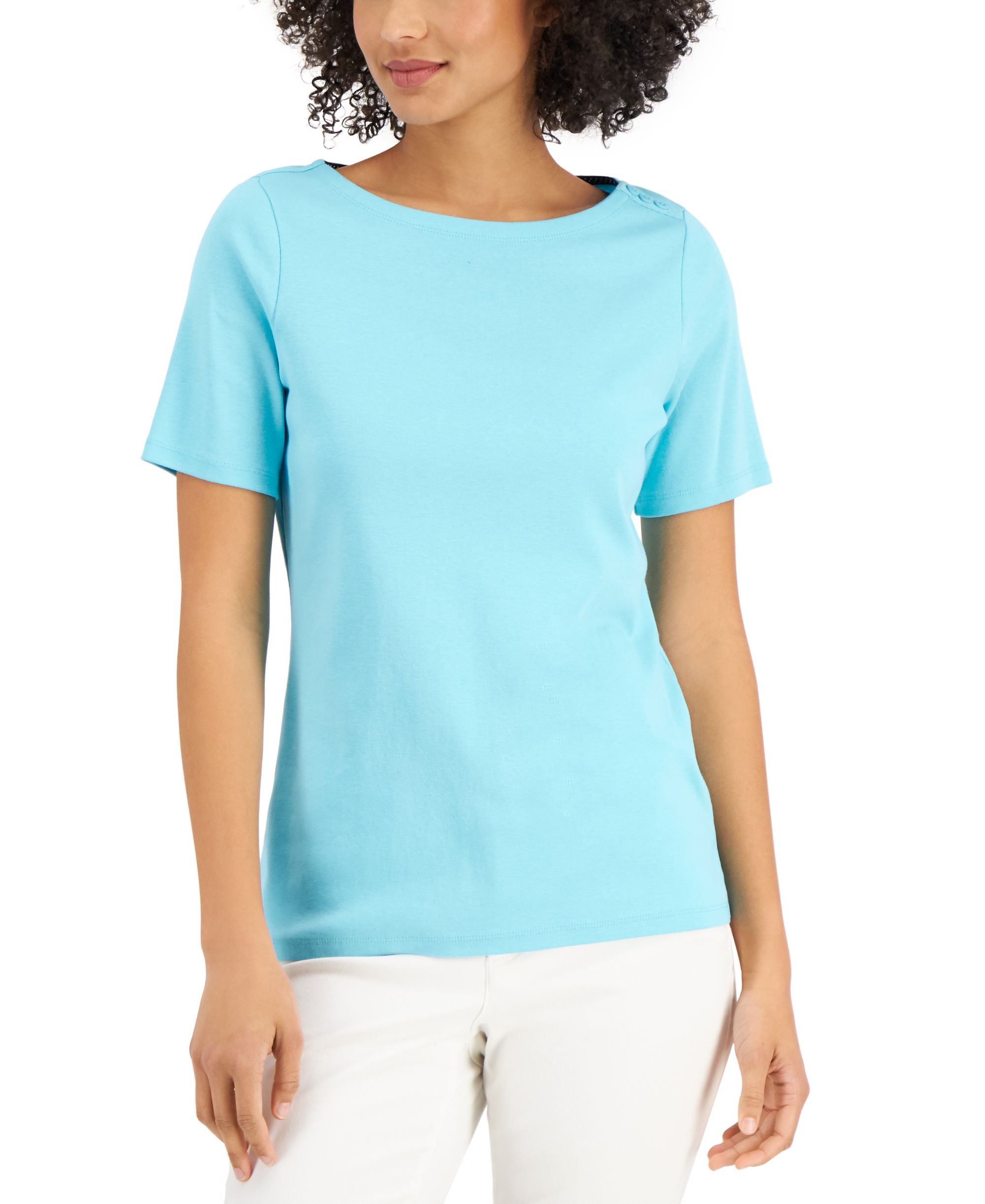 Charter Club Cotton Boat-Neck Premium Top