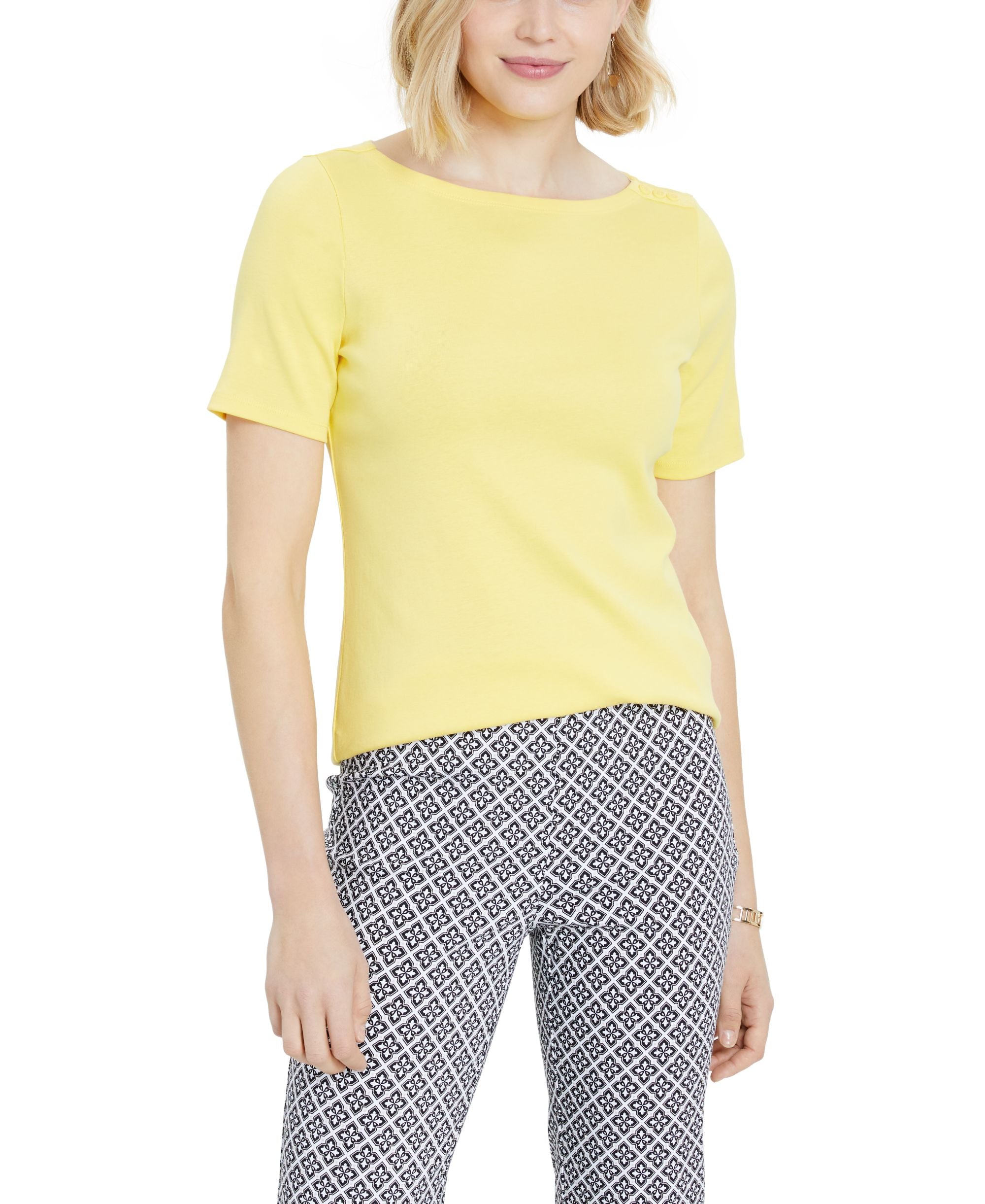 Charter Club Cotton Boat-Neck Premium Top