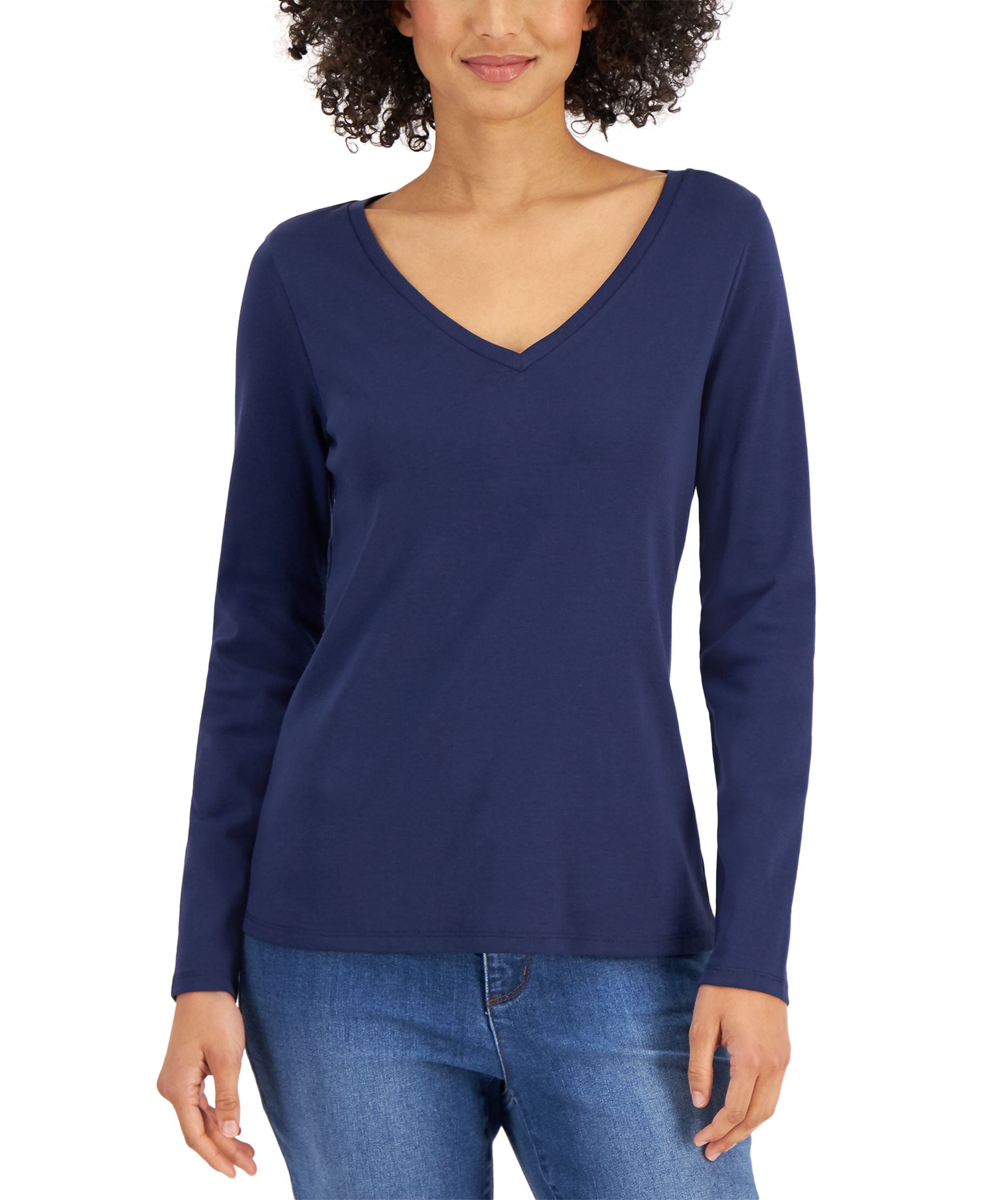 Charter Club Petite V Neck Premium Top