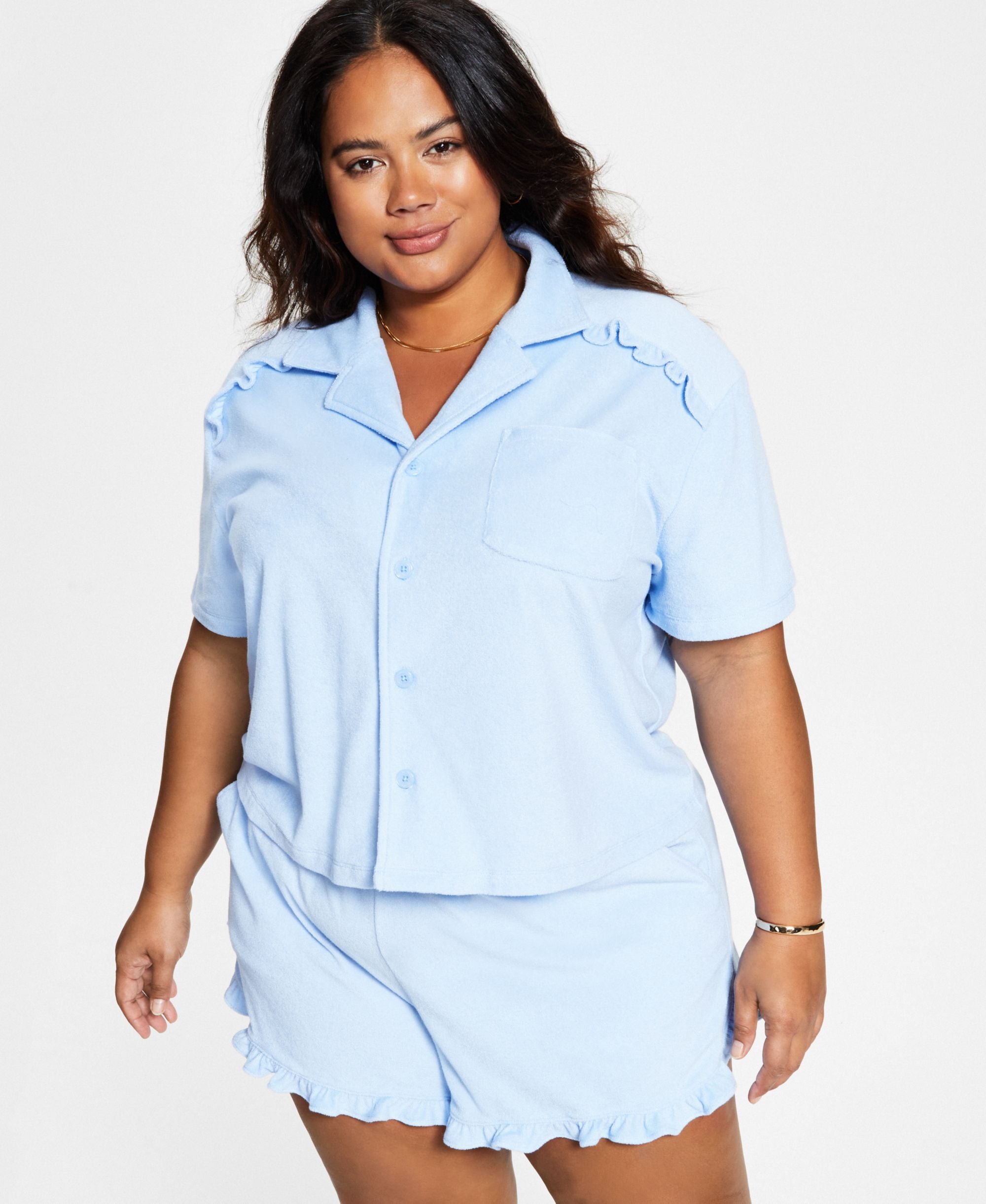 Bar III Modern Plus Size Short-Sleeve Modern Shirt