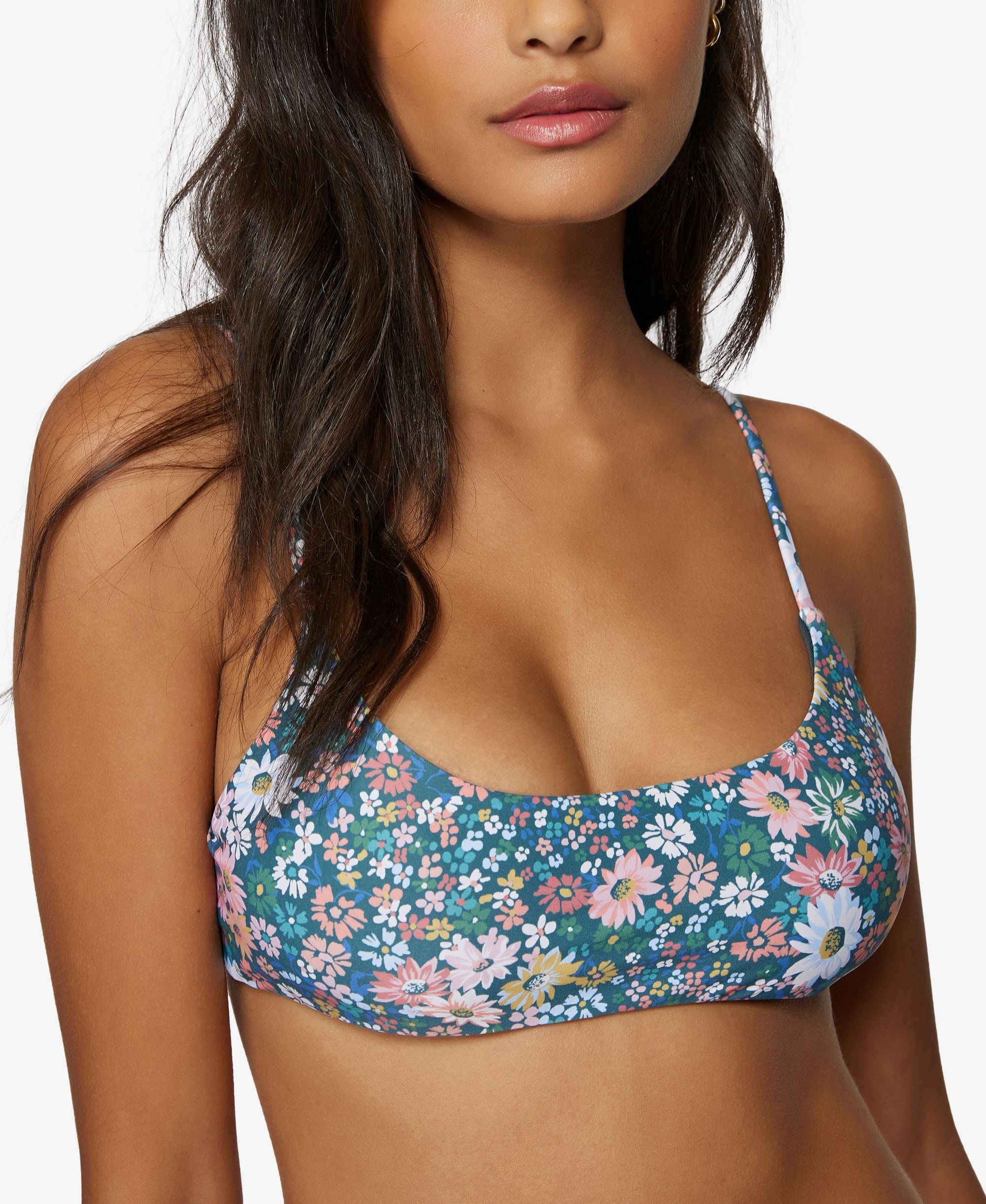 O'Neil Juniors' Eliza Ditsy Floral Printed Bikini Premium Top