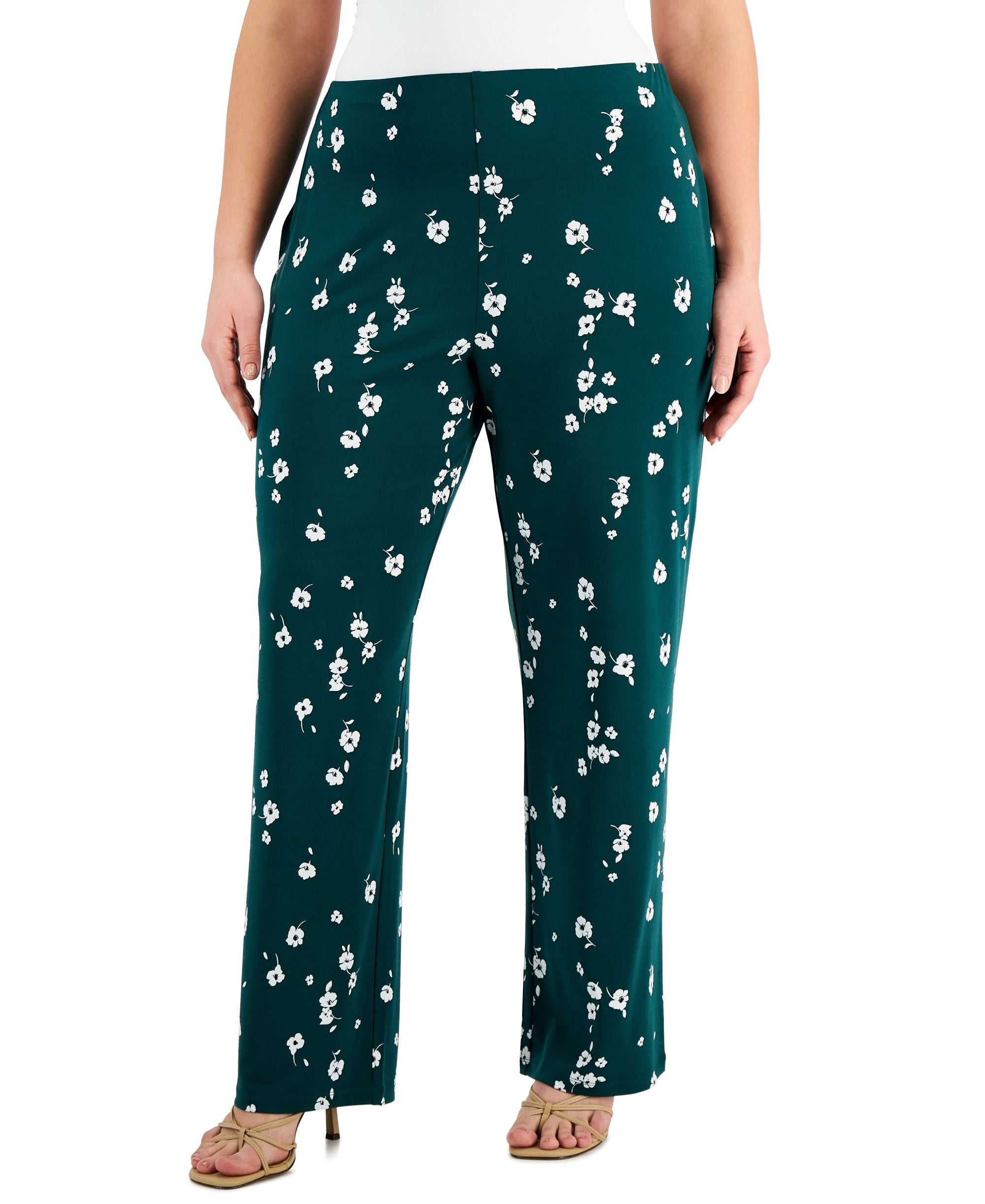 Alfani Plus Size Floral Print Comfort-Waist Signature Pants
