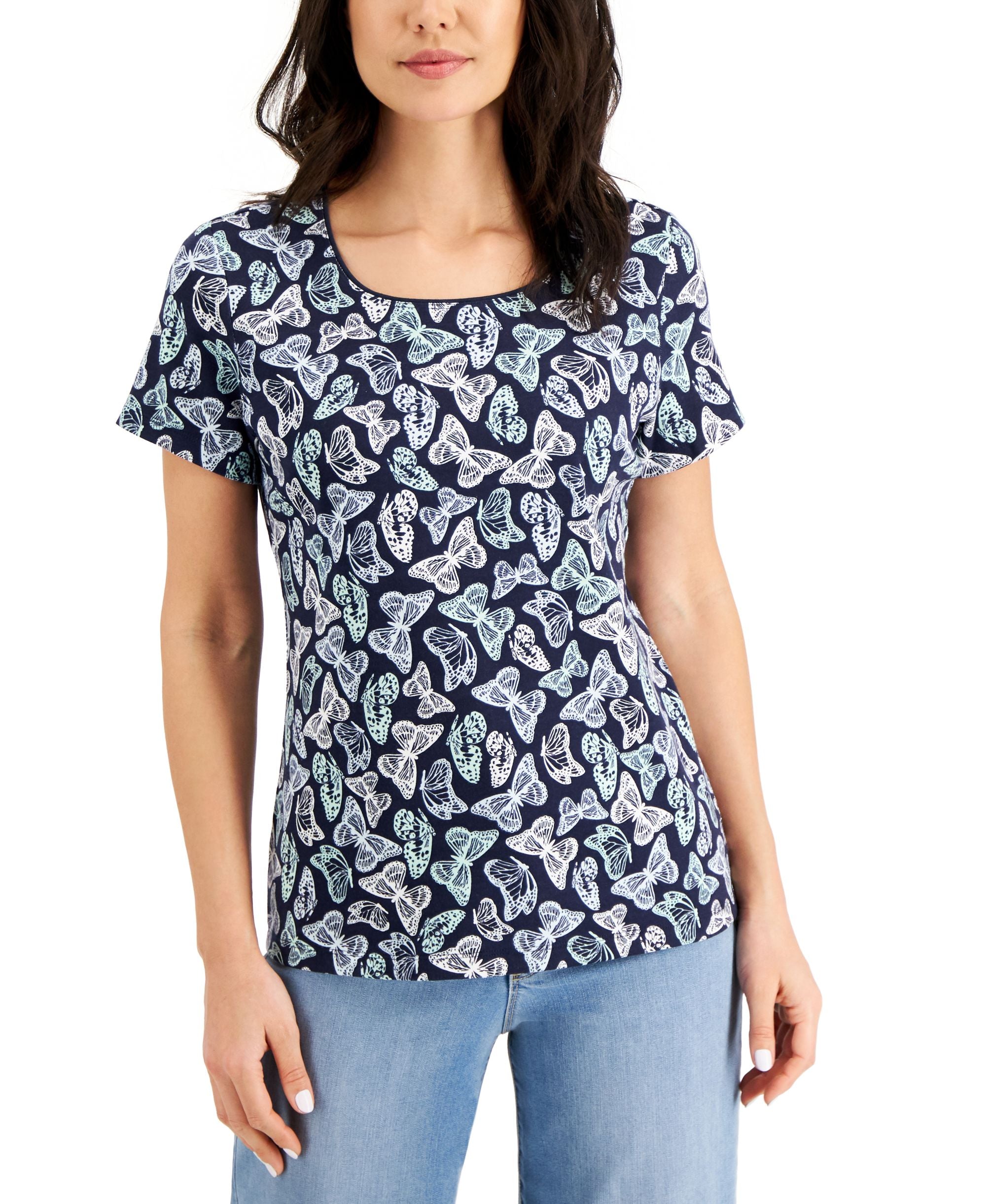 Karen Scott Butterfly Bonanza T-Modern Shirt