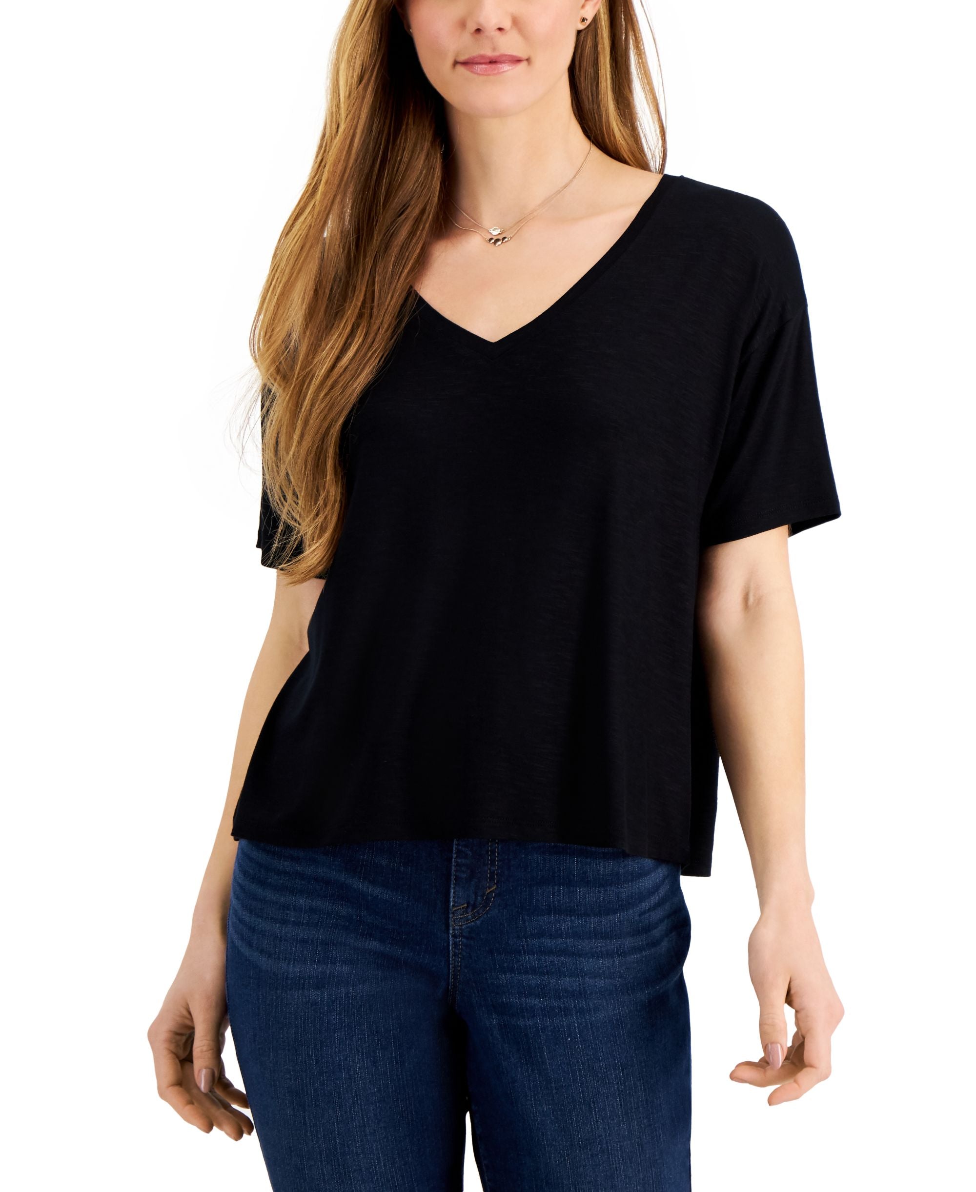 Style &  Co Drapey V-Neck T-Modern Shirt