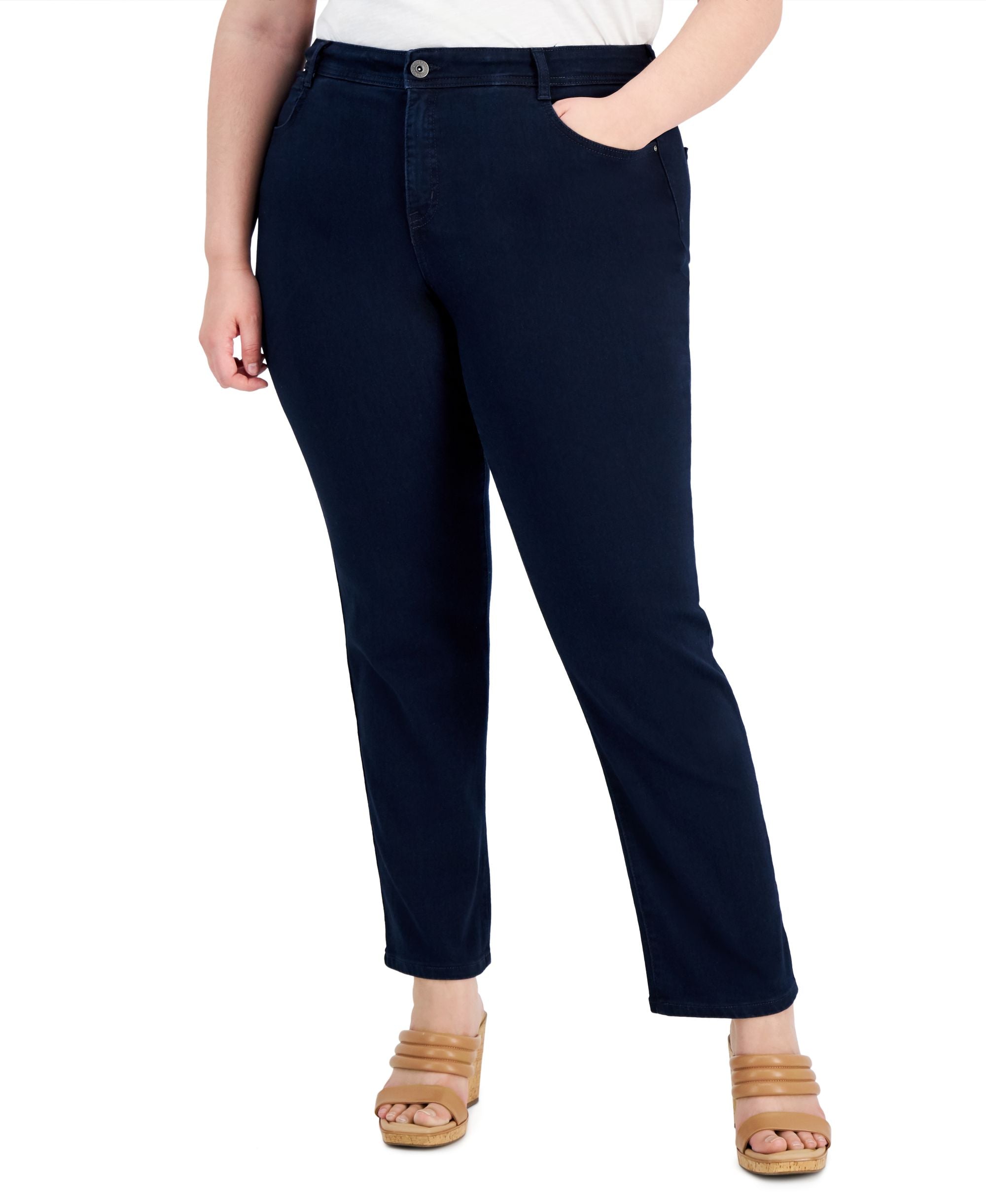 Style & Co Plus Size High Rise Slim-Cut Leg Premium Jeans