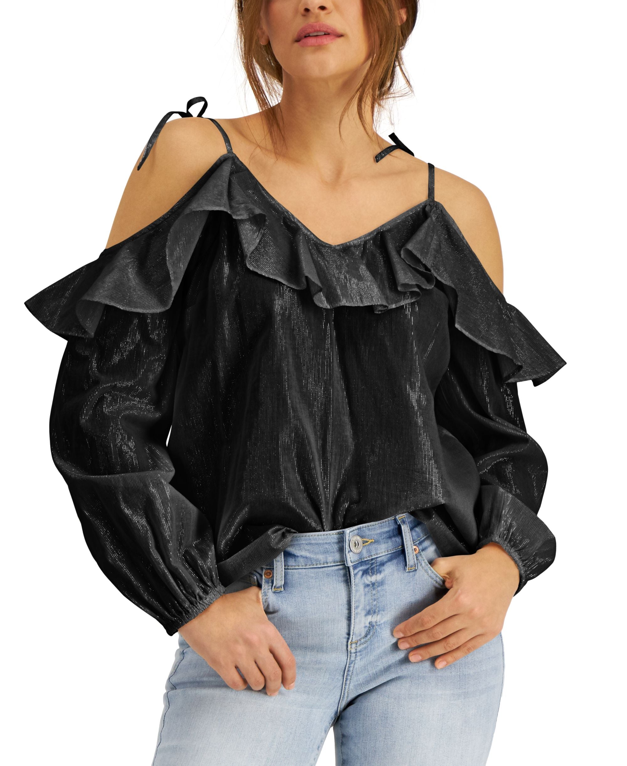 INC International Concepts Cold Shoulder Signature Blouse