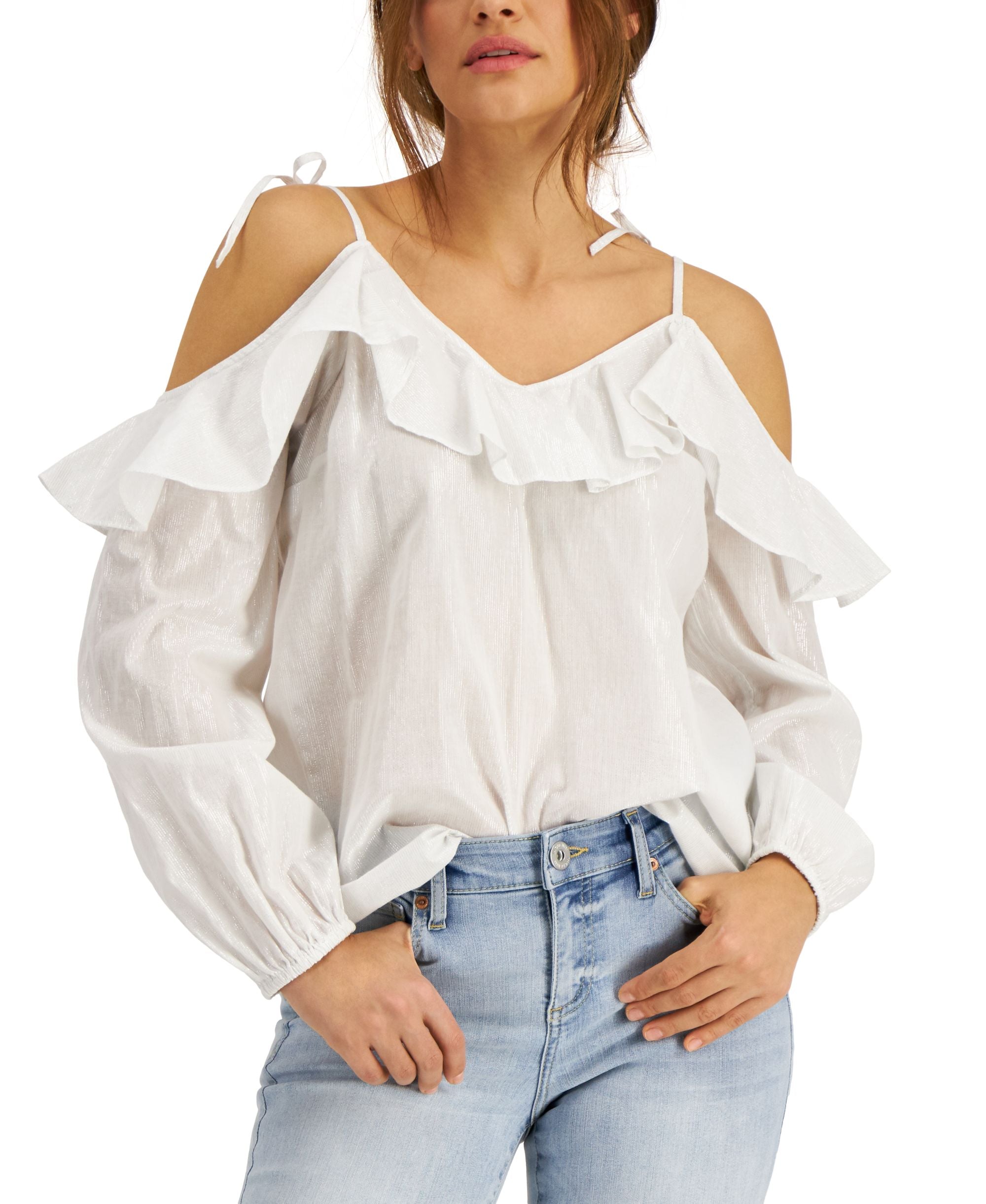 INC International Concepts Cold Shoulder Signature Blouse
