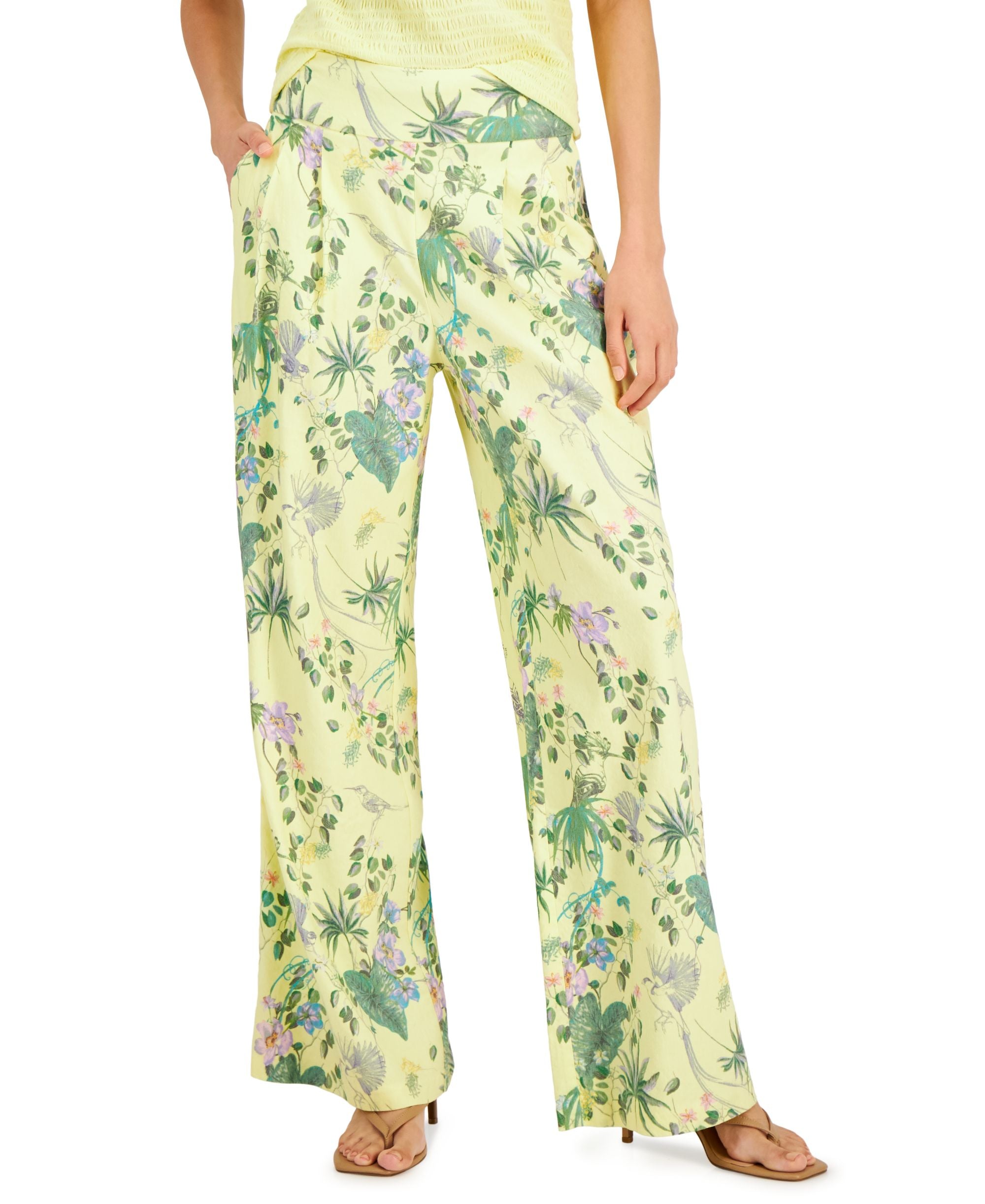 INC International Concepts Printed Wide-Leg Signature Pants