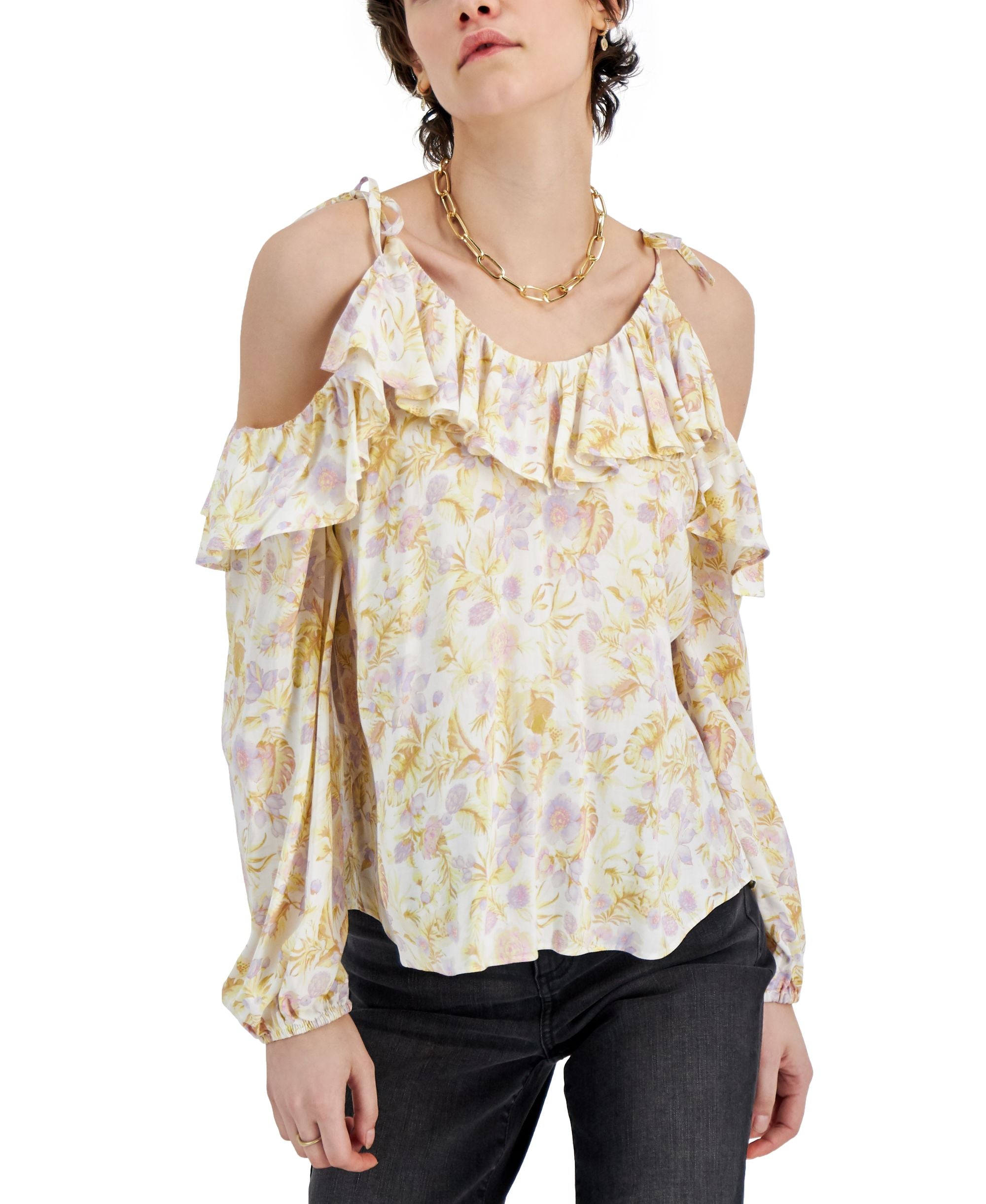 INC International Concepts Womens Cold Shoulder Signature Blouse