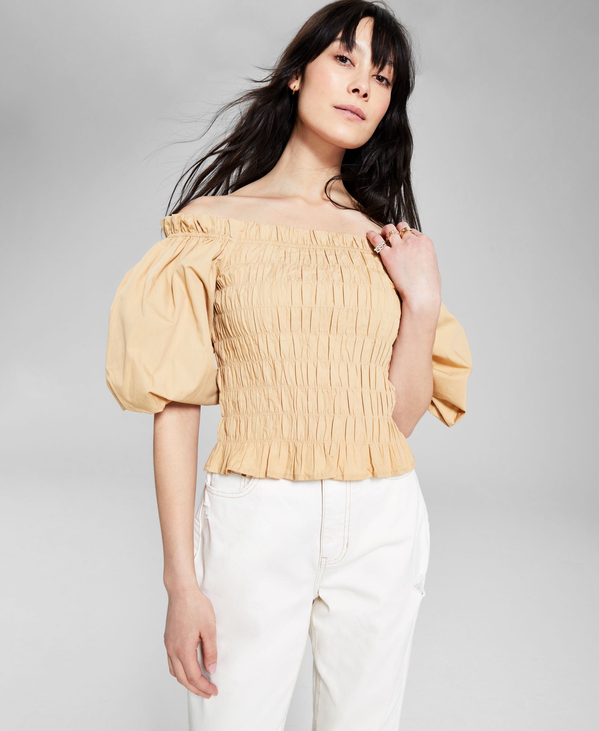 Now This Womens Cotton Off The Shoulder Premium Top
