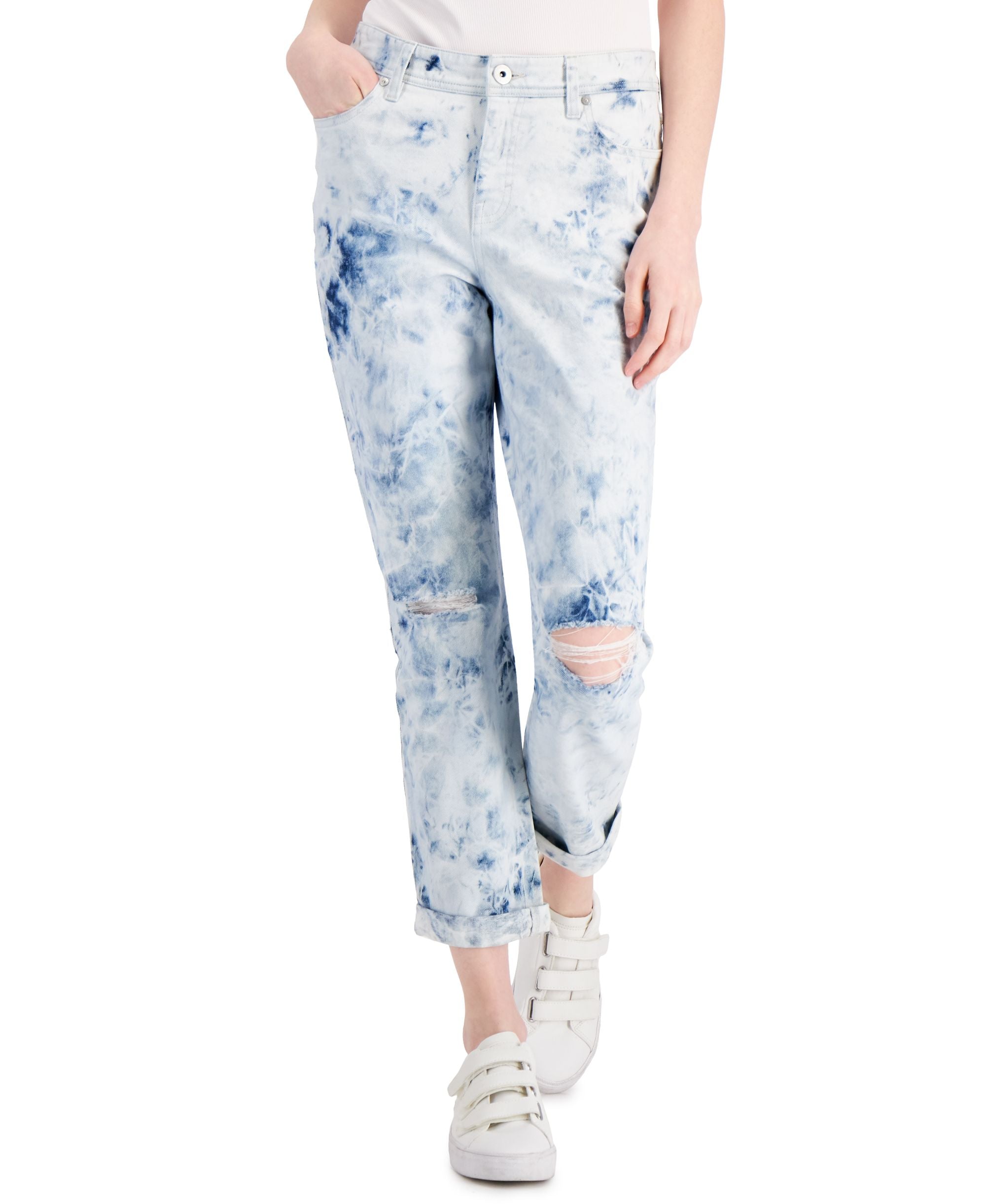Style & Co Distressed Girlfriend Premium Jeans
